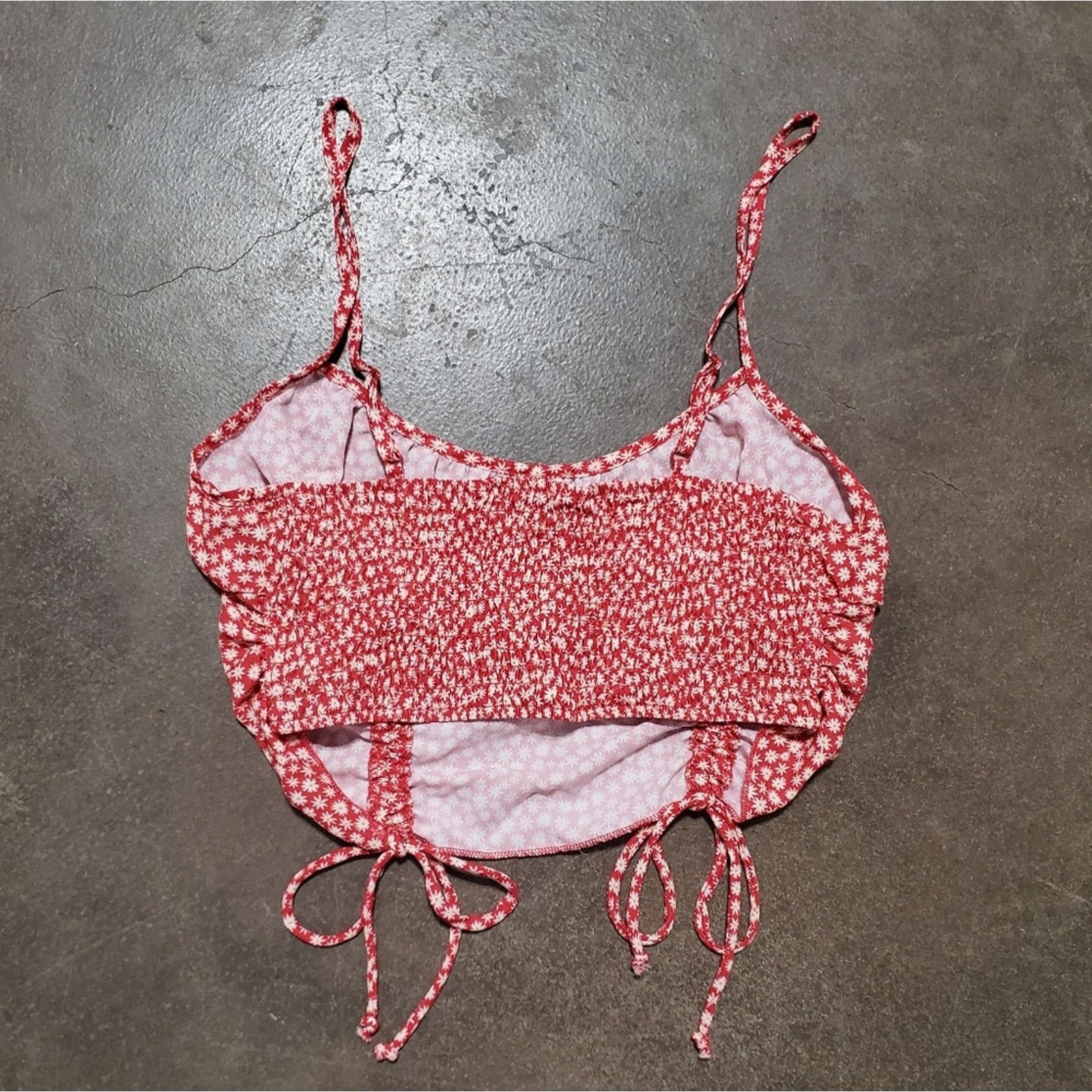 Other Red Floral | HEART HIPS | Ruched Crop Tank Size M / US 6-8 / IT 42-44 - 2 Thumbnail