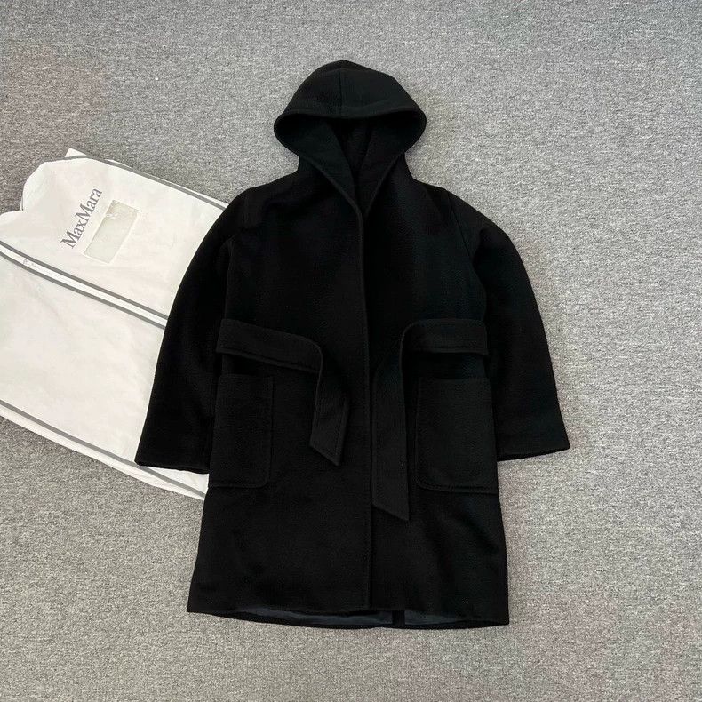 Max Mara maxmara black bathrobe coat Size S / US 4 / IT 40 - 1 Thumbnail