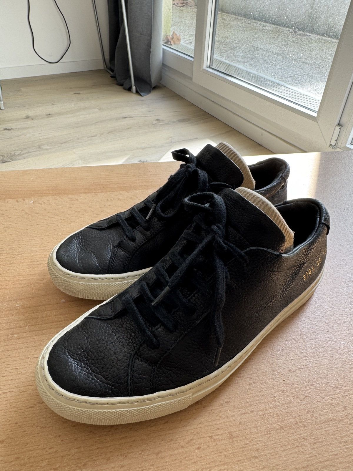 Common Projects Common Projects Achilles Low – Black Leather Size US 4 / IT 34 - 3 Thumbnail