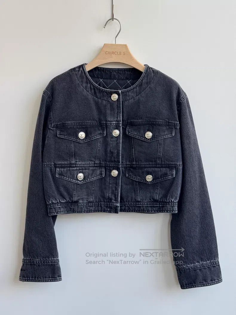 Chanel Chanel Black and gray cotton round-neck denim jacket Size XS / US 0-2 / IT 36-38 - 3 Thumbnail