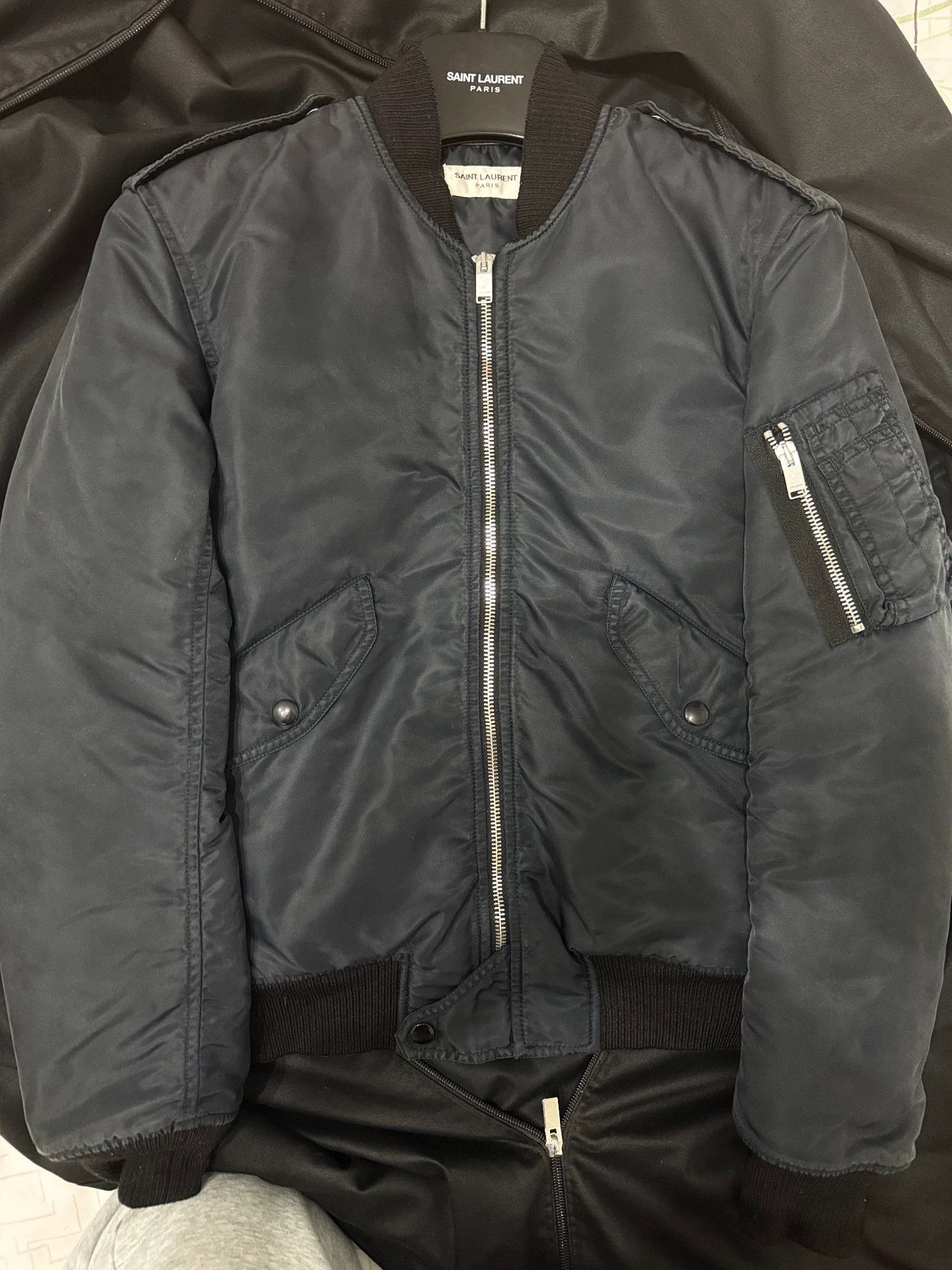 Saint Laurent Paris SAINT LAURENT MA1 Jacket Navy 42 8/10 Rare Sz Size US XS / EU 42 / 0 - 1 Thumbnail