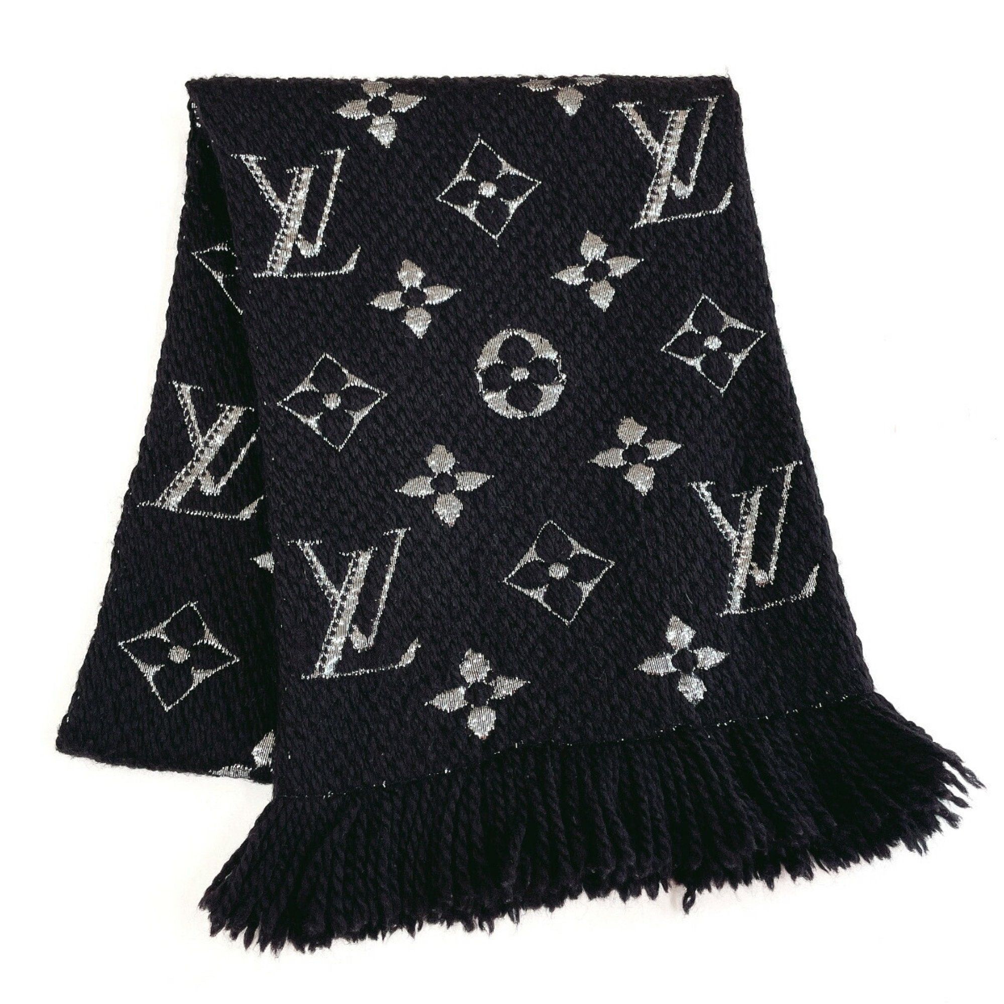 image of Louis Vuitton Echarpe Mania Shine M75833 Scarf Wool/silk/polyester Black Women's N4013578