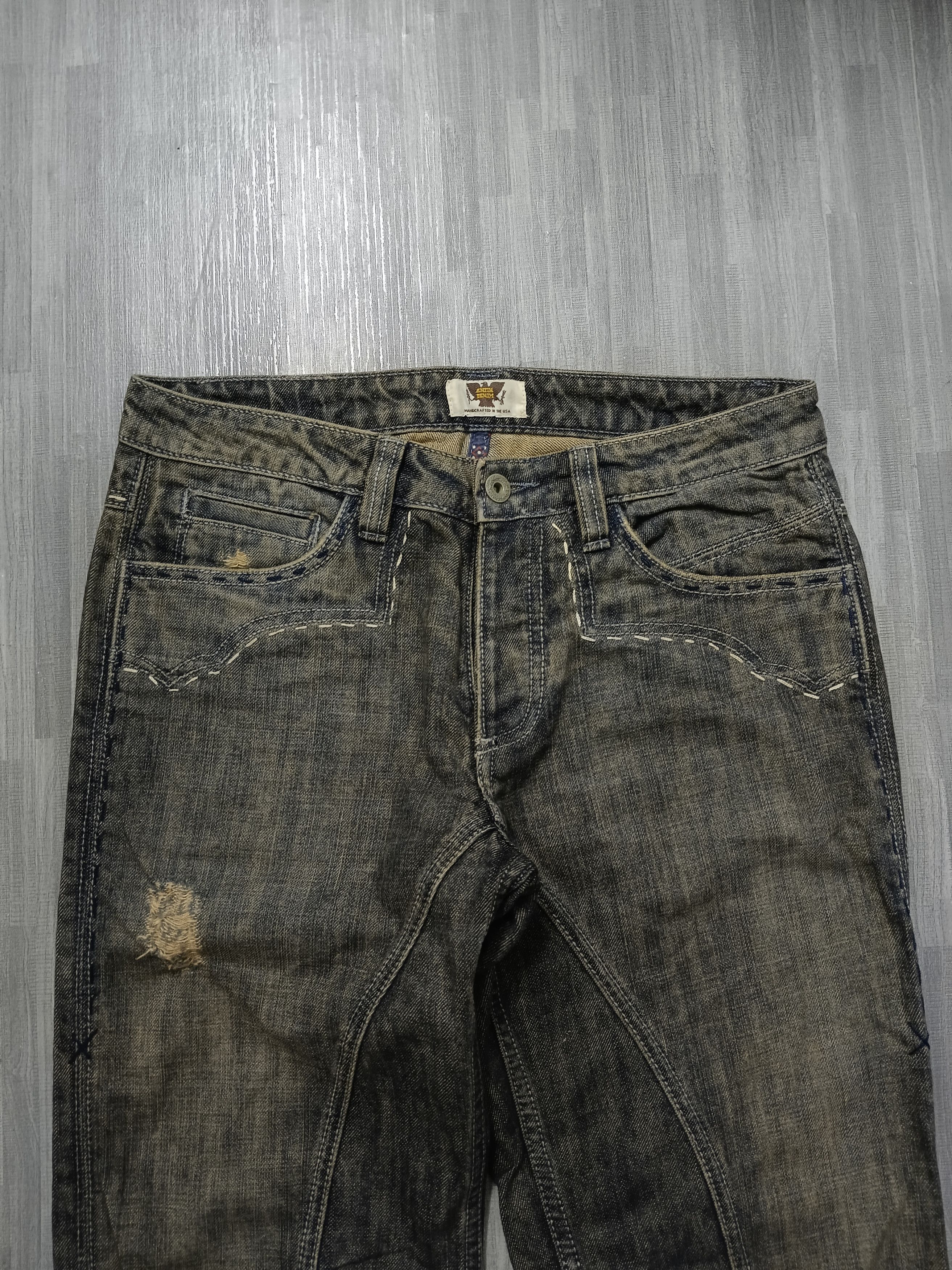 Antik Denim × Rusty SICK🔥RECONSTRUCTED ANTIK DENIM LEATHER BACK POCKET Size US 29 - 4 Thumbnail