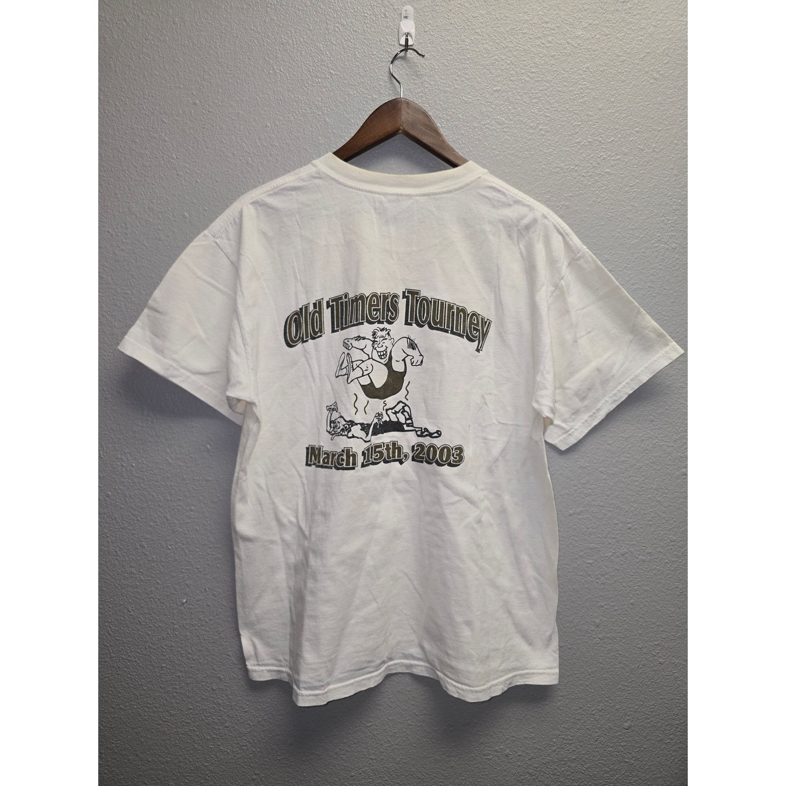 Vintage Vintage Wrestling Shirt Old Timers Tourney White Tee Large Size US L / EU 52-54 / 3 - 1 Thumbnail