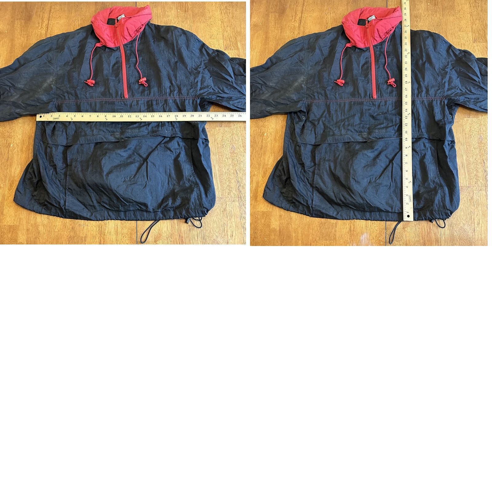 Vintage VINTAGE 90s Windbreaker Jacket 1/4 Zip Large Men Black Nylon Jacket Size US L / EU 52-54 / 3 - 8 Thumbnail