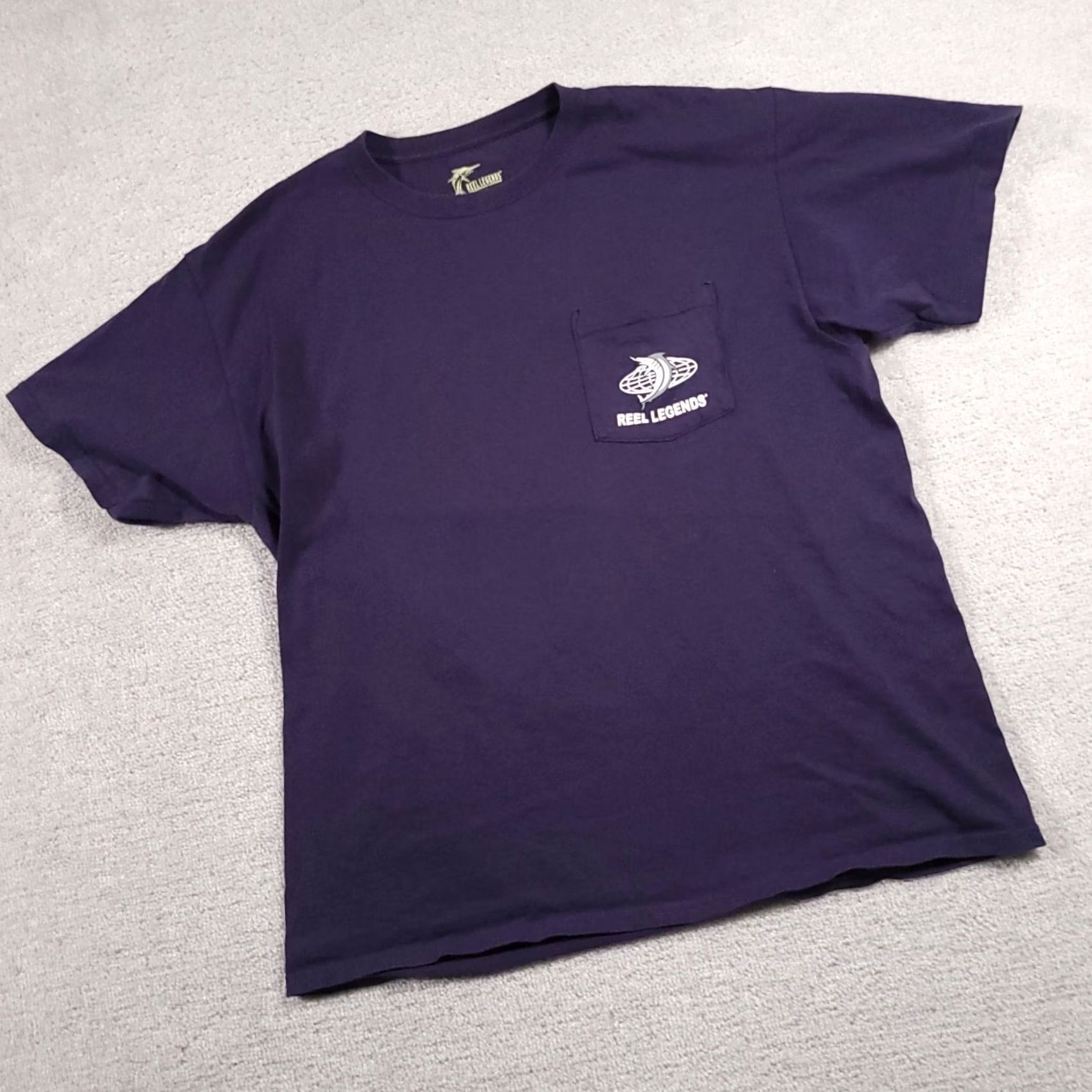Vintage Reel Legends Shirt Mens XL Blue Short Sleeve Reel Performance Fishing Pocket Shirt Size US XL / EU 56 / 4 - 2 Thumbnail
