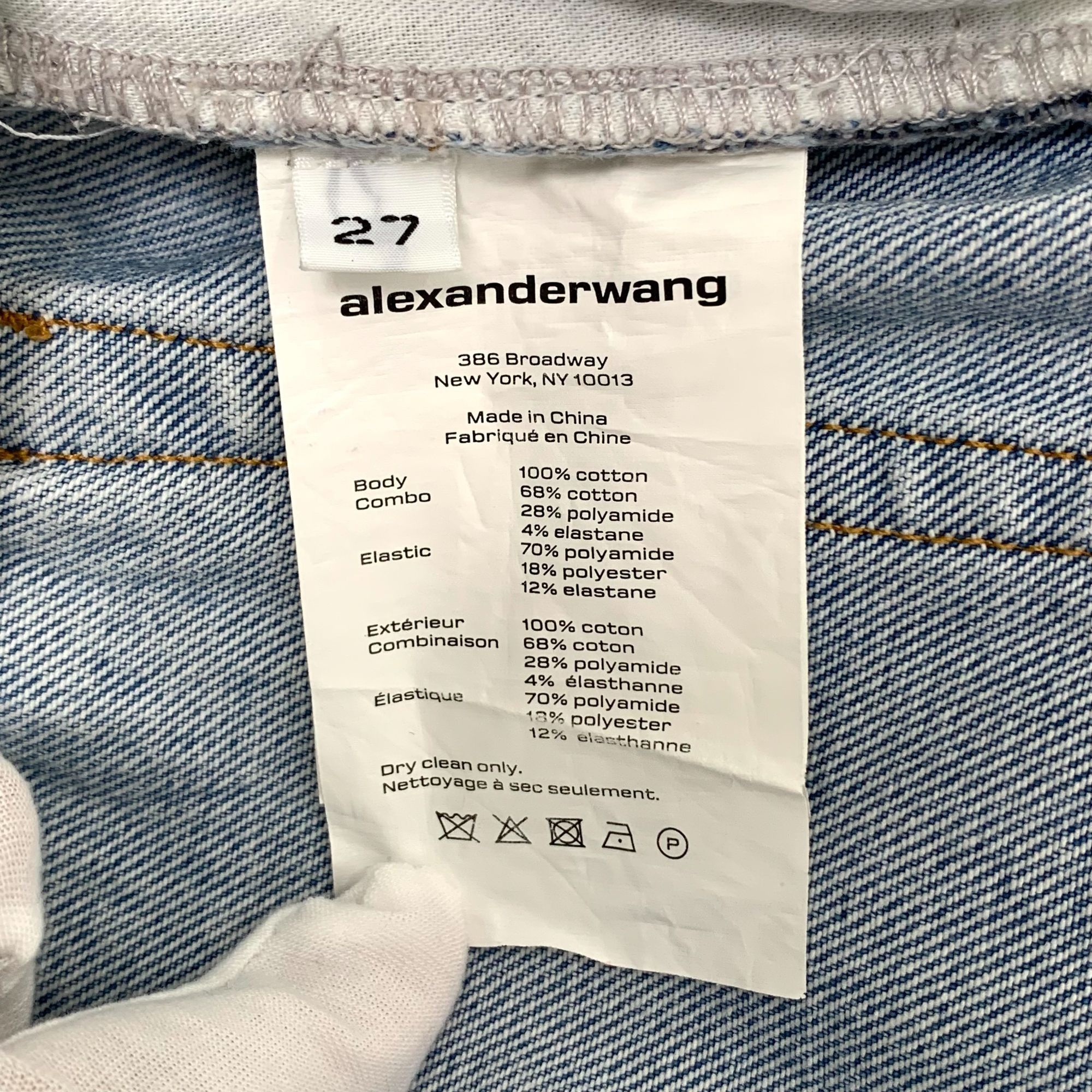 Alexander Wang Alexander Wang Light Blue Cotton Casual Patchwork Jeans Size Size 27" / US 4 / IT 40 - 3 Thumbnail