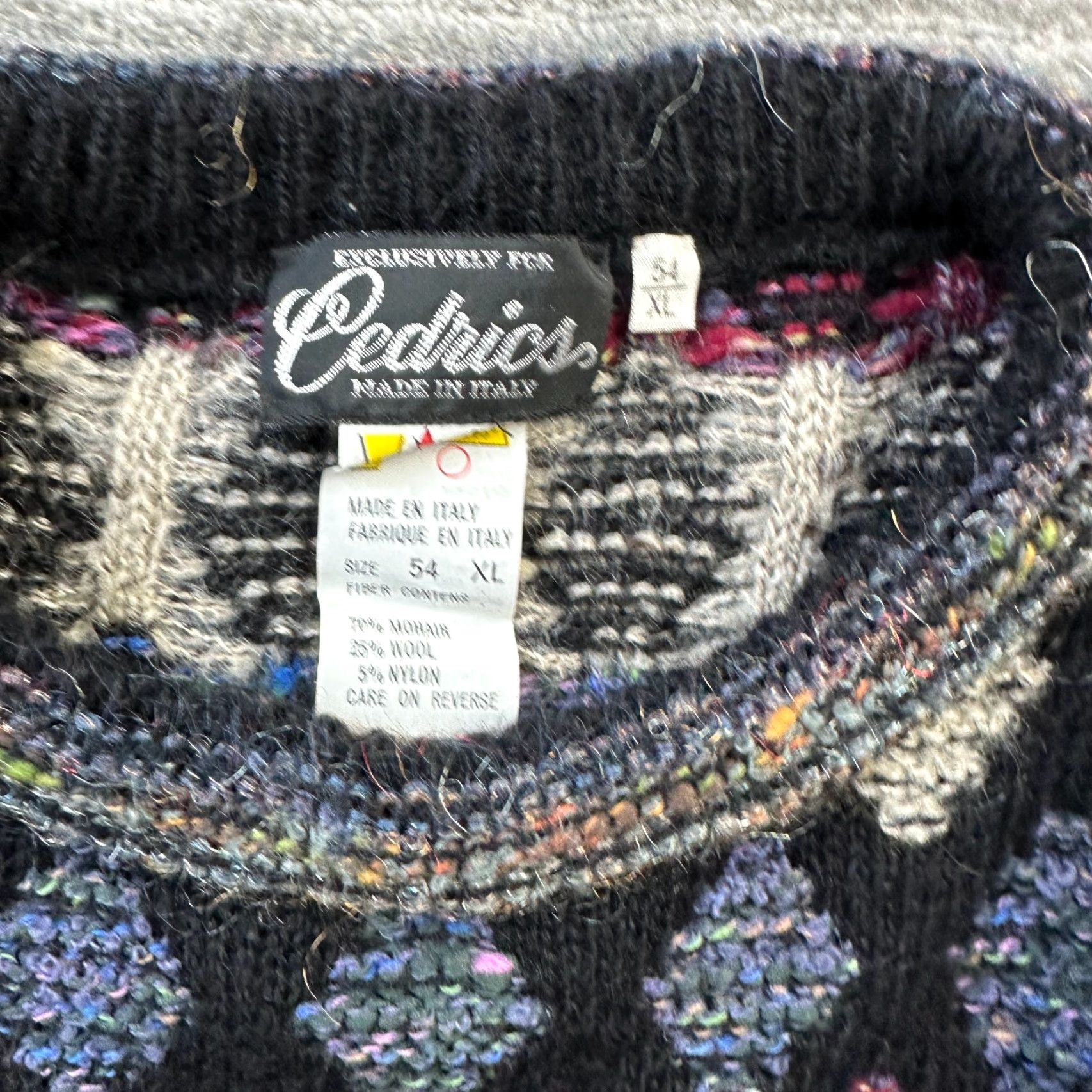 Vintage VINTAGE Cedrics Sweater Mens XL Plaid Knit Crew Neck Pullover Heavyweight All Seasons 90s Logo Embroidered Wool Mohair Nylon Wool Blend Black Mens Size US XL / EU 56 / 4 - 6 Thumbnail