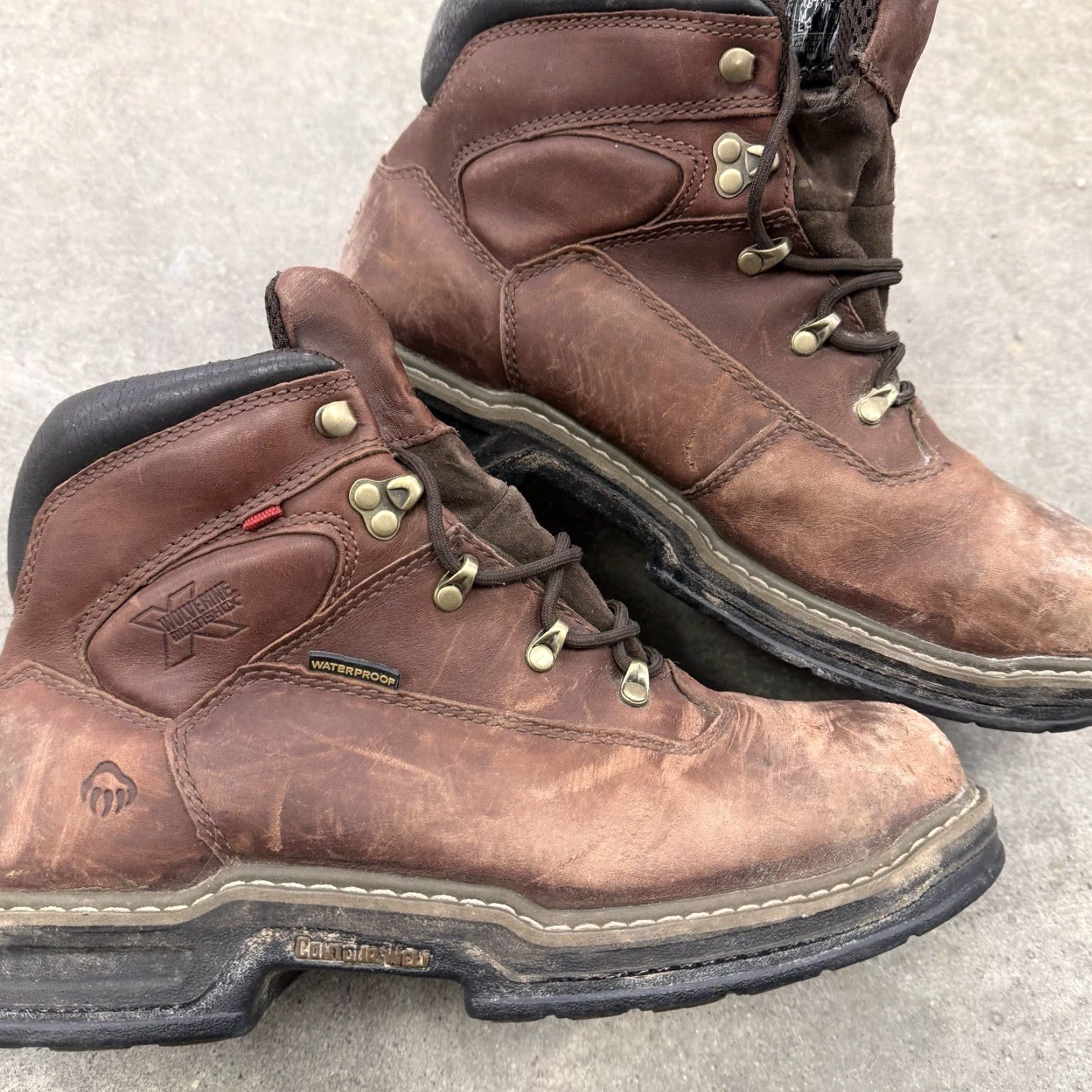 Vintage Wolverine Durashock Waterproof Leather Work Boot 10 EW WIDE W04820 Mens Leather Boot Brown Steel Toe Waterproof Durashock M Wide Size US 9 / EU 42 - 3 Thumbnail