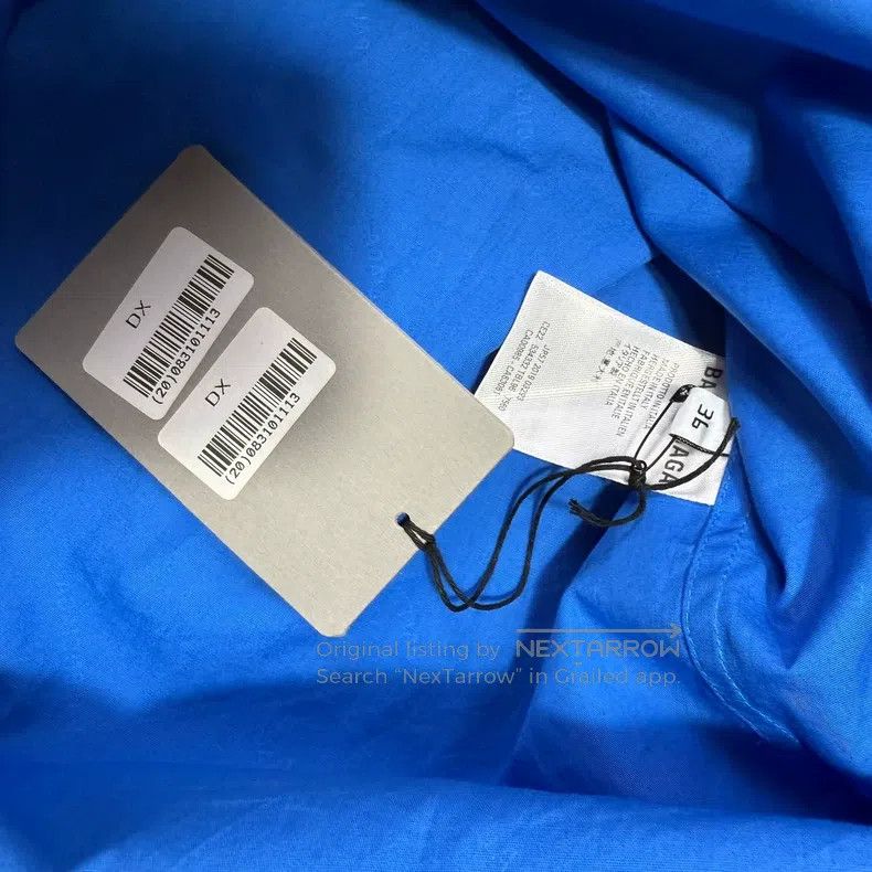 Balenciaga Balenciaga Short Sleeve Shirt with Full Print Blue Barrage Size XS / US 0-2 / IT 36-38 - 4 Thumbnail