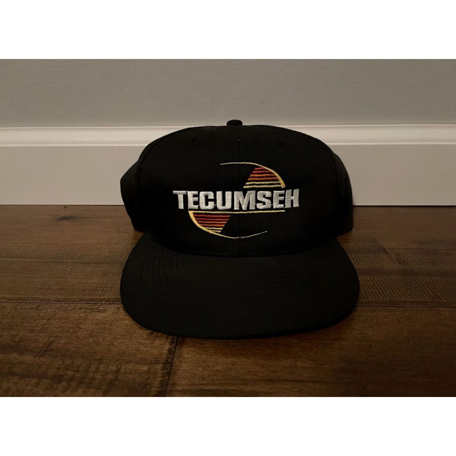 Vintage VINTAGE Tecumseh Motorsports Racing Karting Engines Black Snapback Hat Cap / Otto Men One Size Black Baseball Cap Cap Mens Size ONE SIZE - 2 Thumbnail