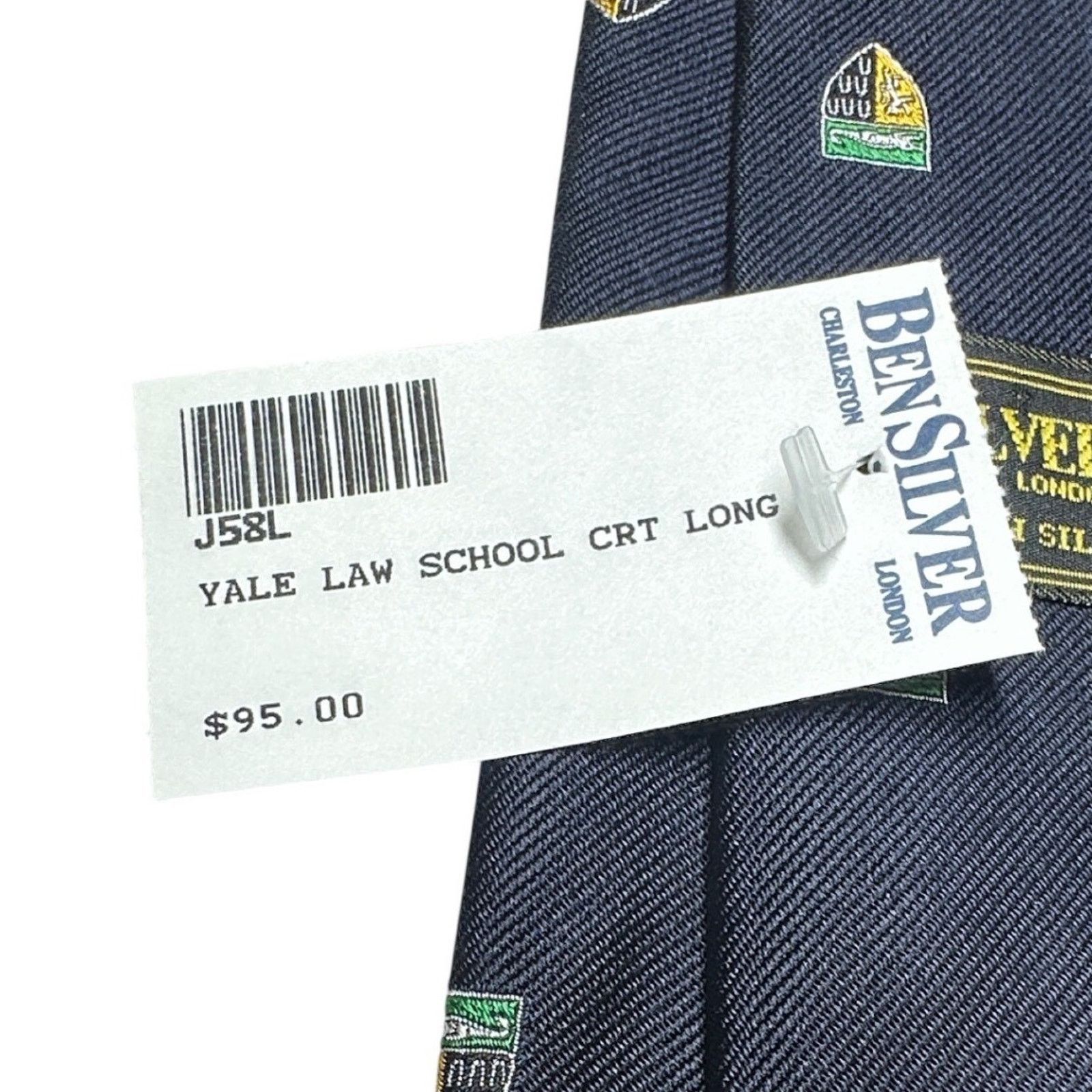 Ben Silver Ben Silver Yale Law School Crest Long Tie Navy Blue NWT Size ONE SIZE - 6 Thumbnail