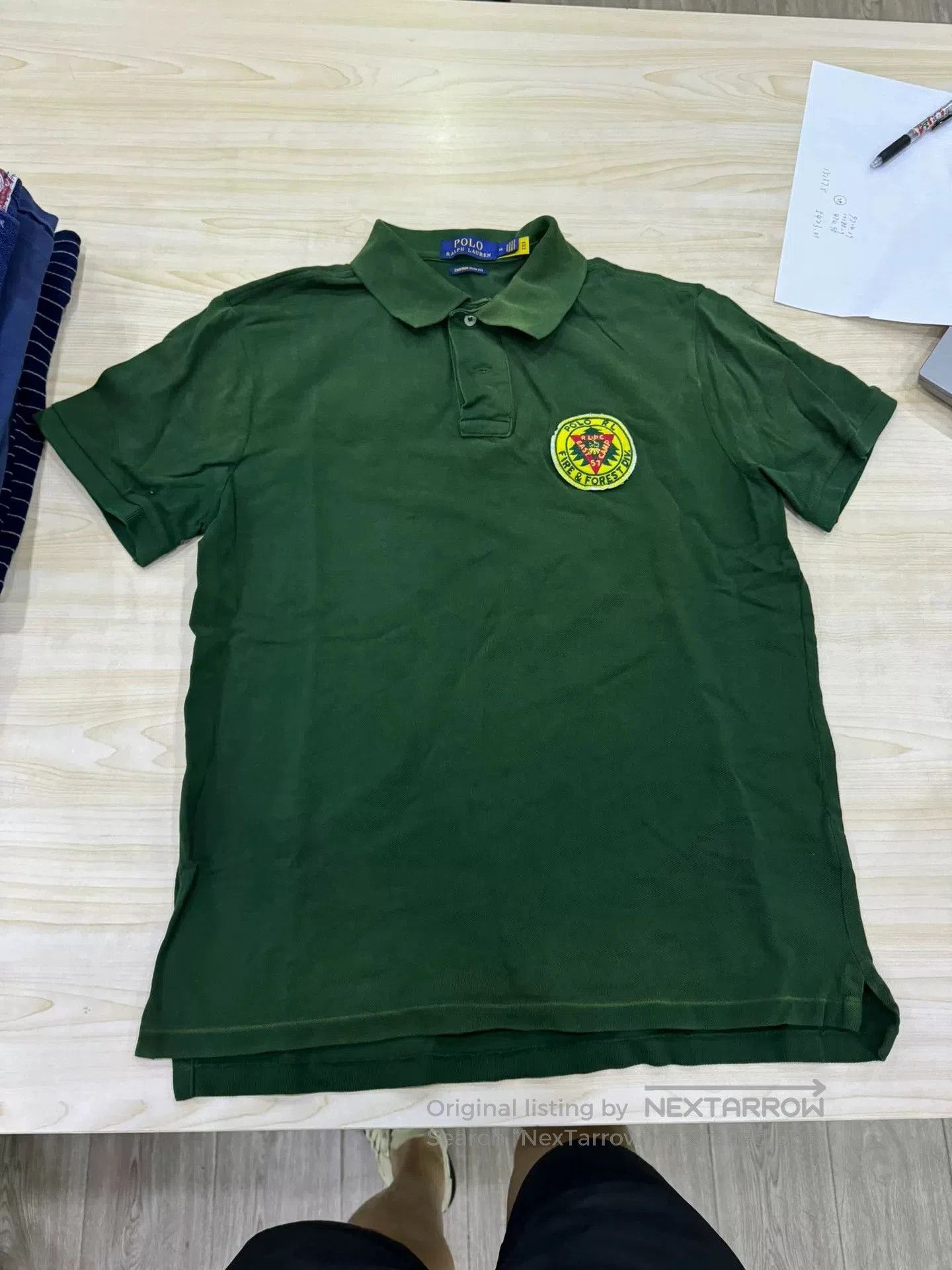 RRL Ralph Lauren RRL Short Sleeve Polo Shirt in Green. Size US M / EU 48-50 / 2 - 1 Thumbnail