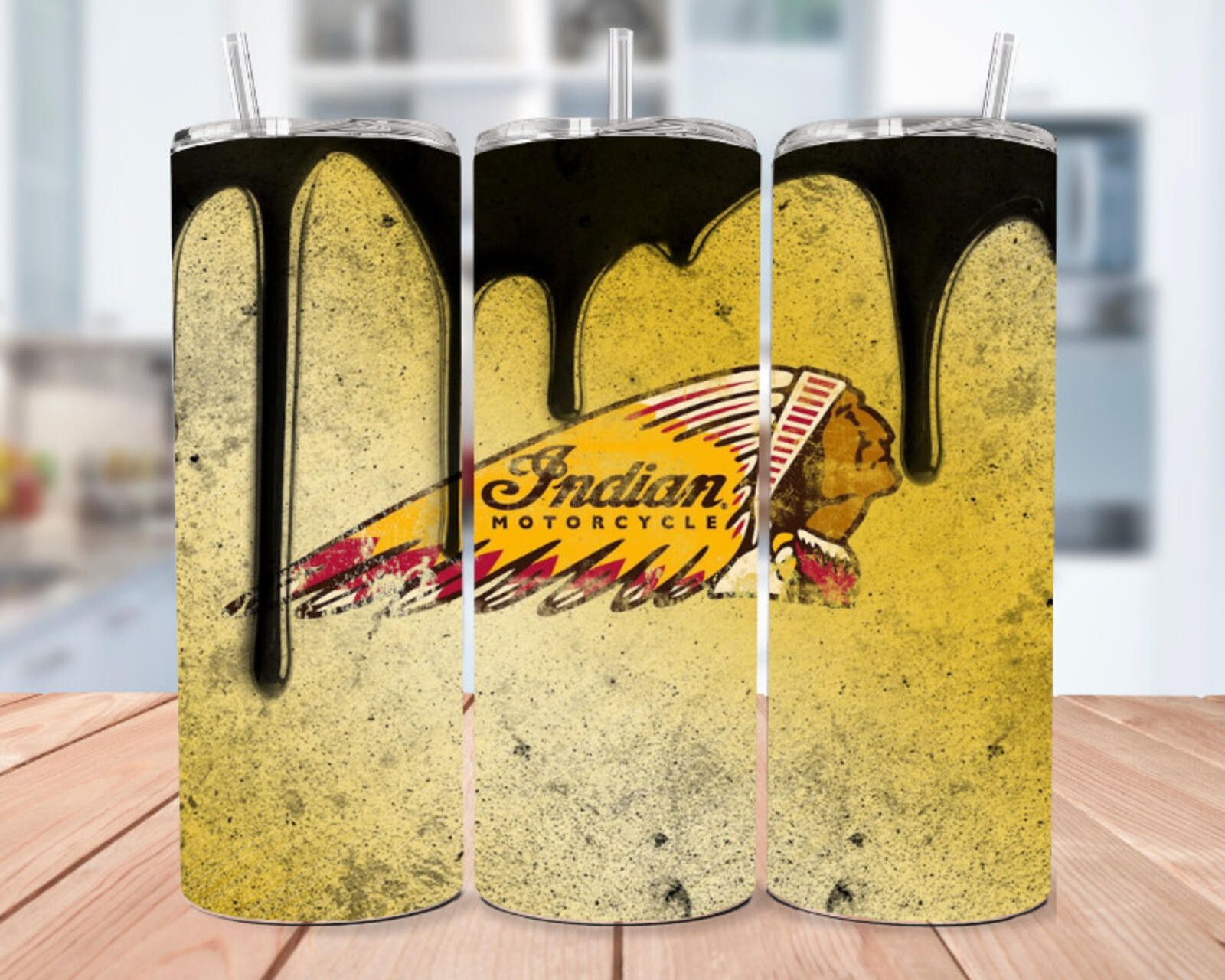 The Unbranded Brand Indian Motorcycle Stainless Steel Multicolor Tumbler 20 Oz Size ONE SIZE - 1 Thumbnail