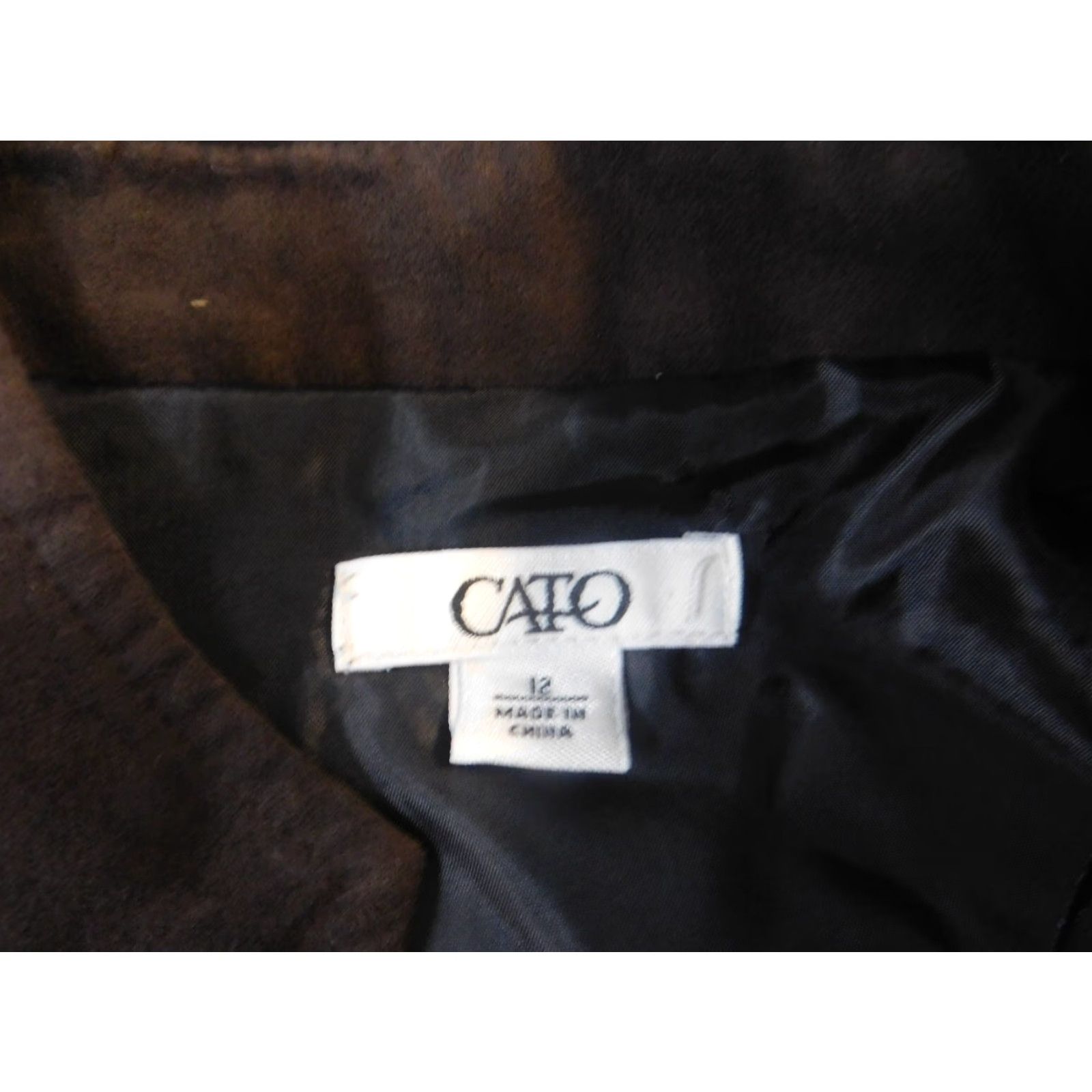Vintage Cato Womens Jacket 12 Brown Full Zip Knit Pattern Solid Casual Winter Basic Jacket Mens? Women? Size XL / US 12-14 / IT 48-50 - 4 Thumbnail