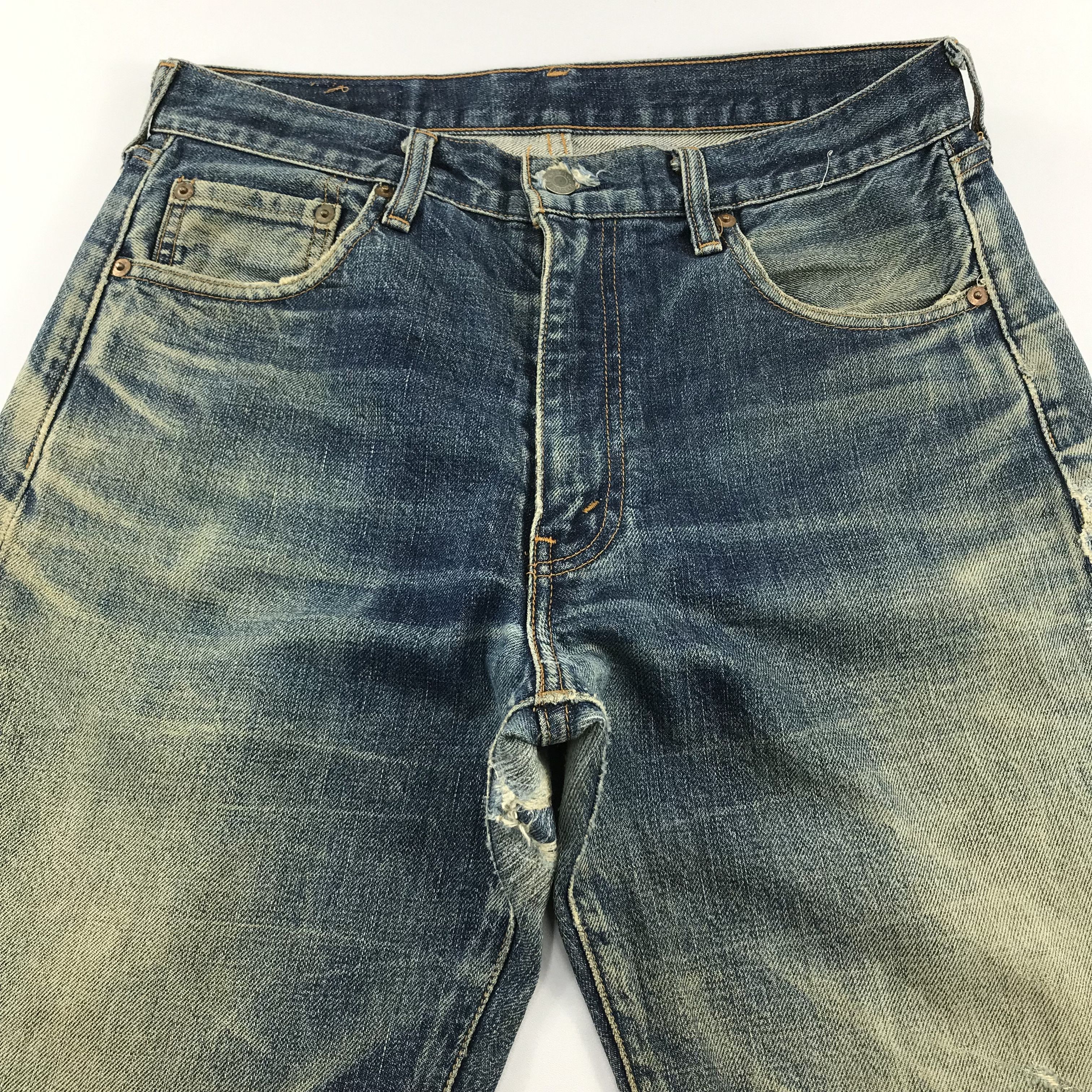 Levi's Vintage Levis 502 Jeans Selvedge Distressed Denim KJ3470 Size US 32 / EU 48 - 12 Thumbnail