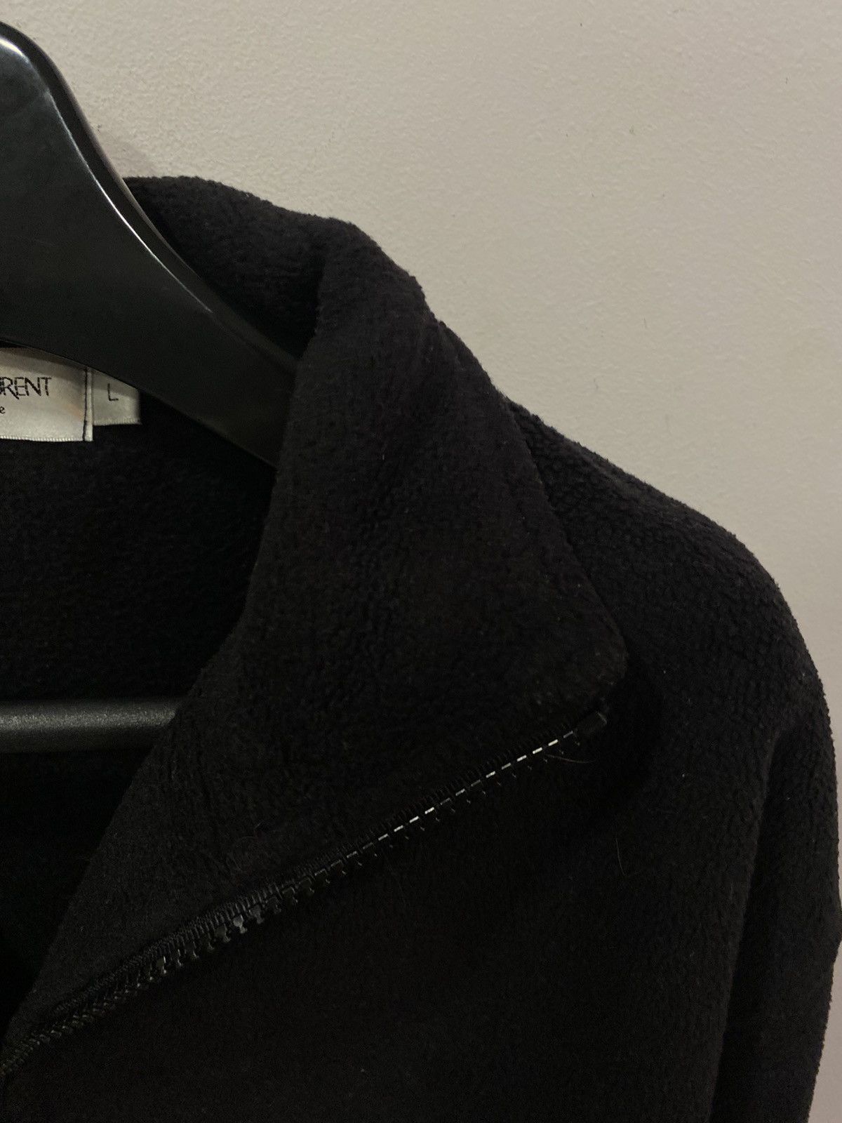 Yves Saint Laurent Fleece Black YSL Sweatshirt 1/4 Quarter Zip Big Logo Sweater Size US L / EU 52-54 / 3 - 14 Thumbnail