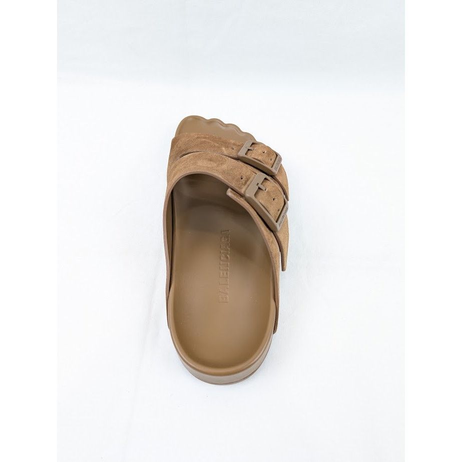 Balenciaga o1rshd1 Q:2 / Suede Sunday Sandals in Brown Size US 9 / EU 42 - 11 Thumbnail