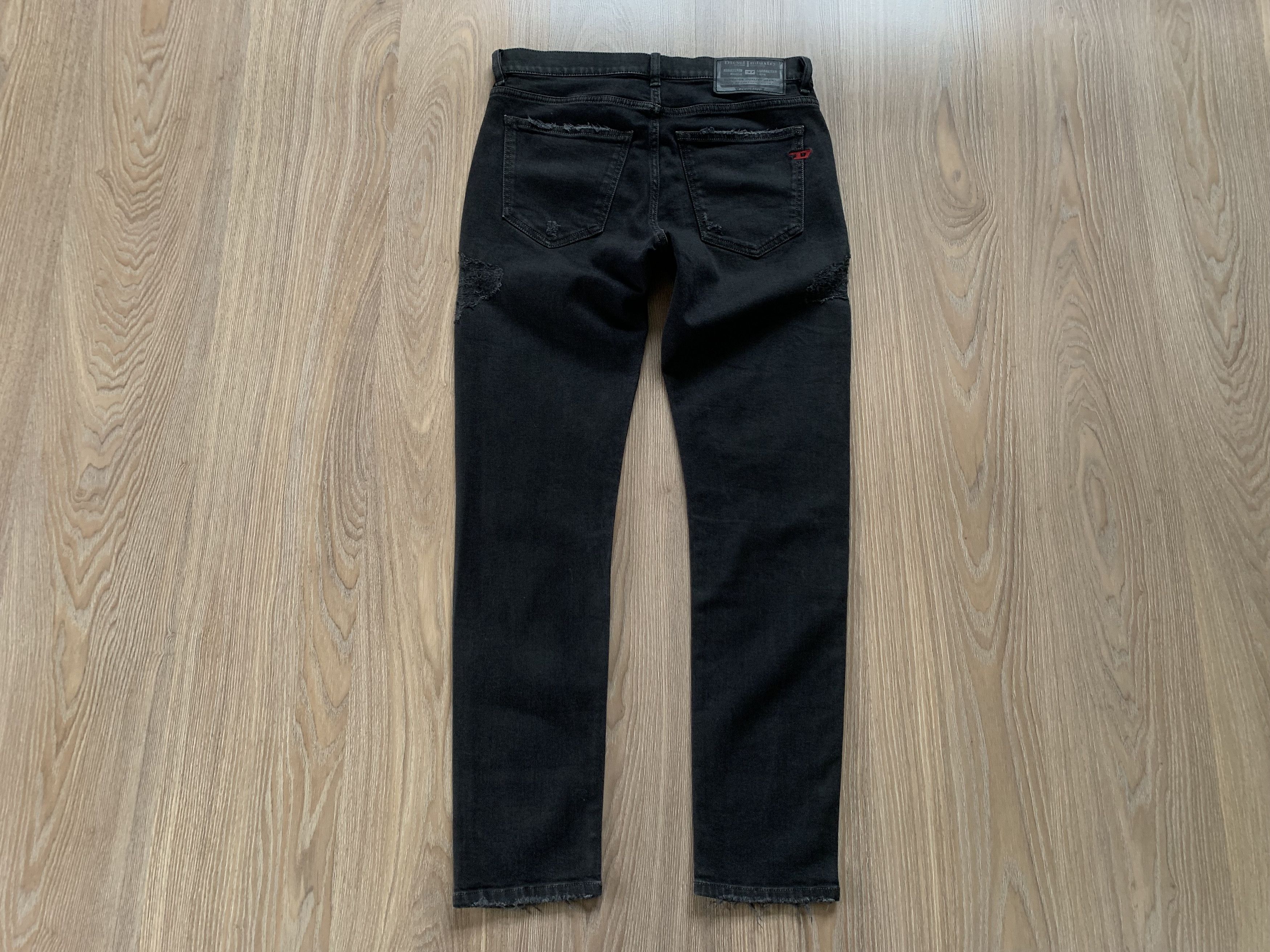 Diesel Diesel D-Strukt Distressed Black Jeans Size US 31 - 3 Thumbnail