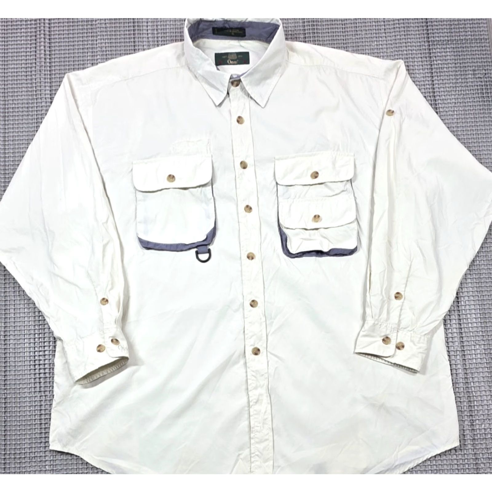 Orvis Orvis Shirt Button-Up Fisherman XL Gray Nylon 90s Vintage Mens Size US XL / EU 56 / 4 - 3 Thumbnail