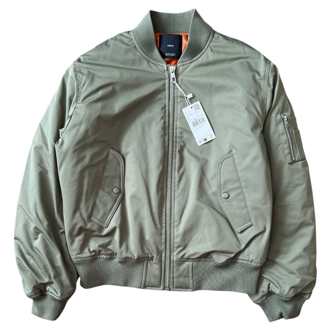 Mango MNG Khaki Oversized Bomber Jacket, S SRP: $130 Size S / US 4 / IT 40 - 2 Thumbnail