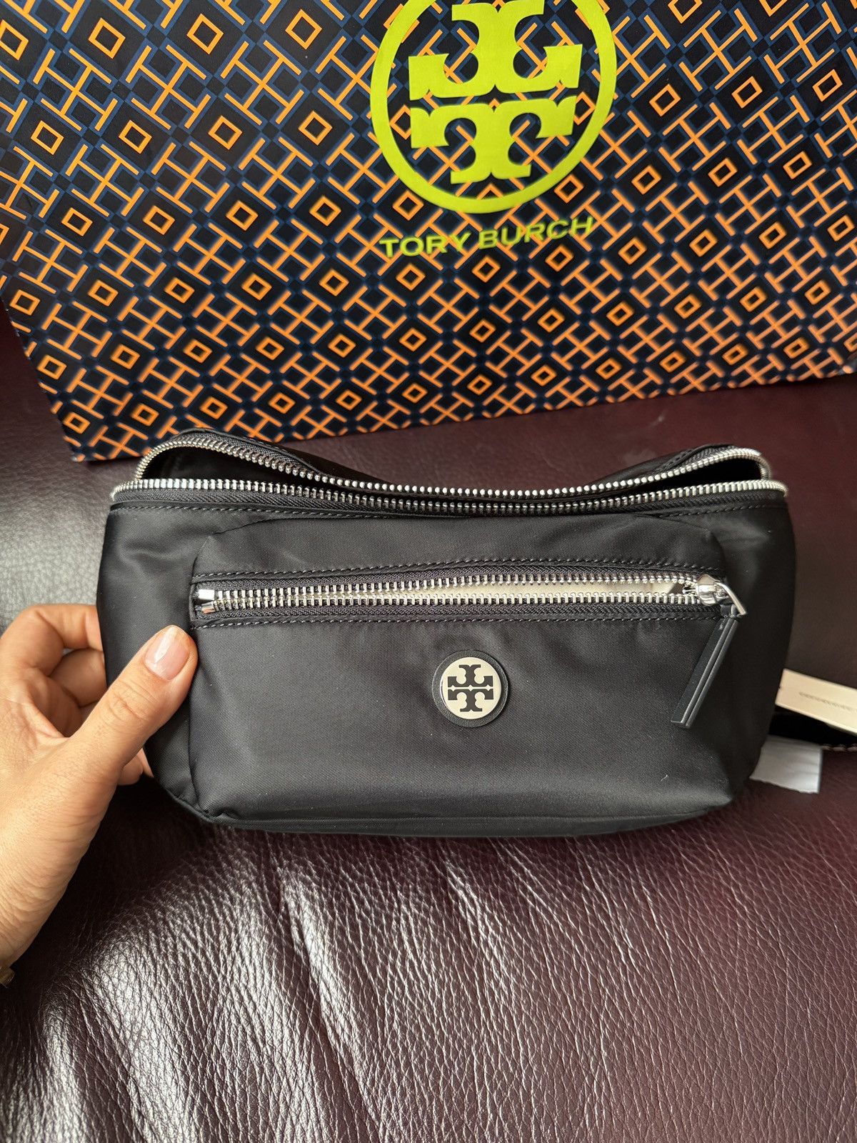 Tory Burch TORY BURCH BLACK NYLON BELT BAG FANNY PACK CROSSBODY PURSE Size ONE SIZE - 7 Thumbnail