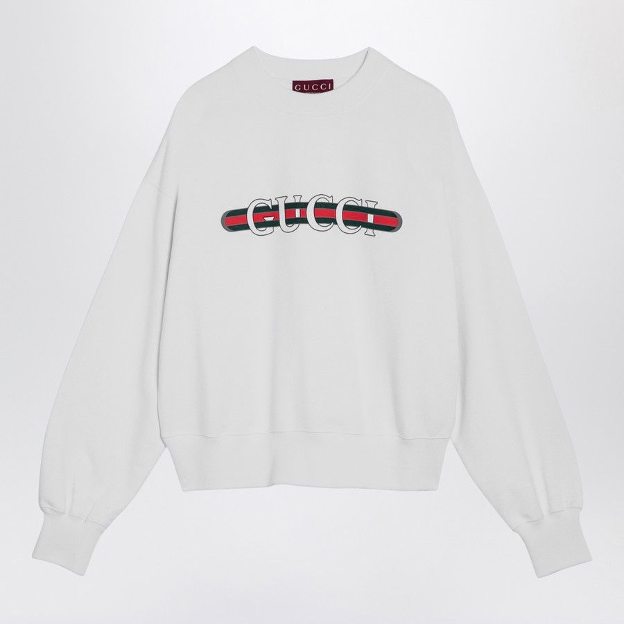 o1d2blof0824 Cotton Sweatshirt With Logo Print in White