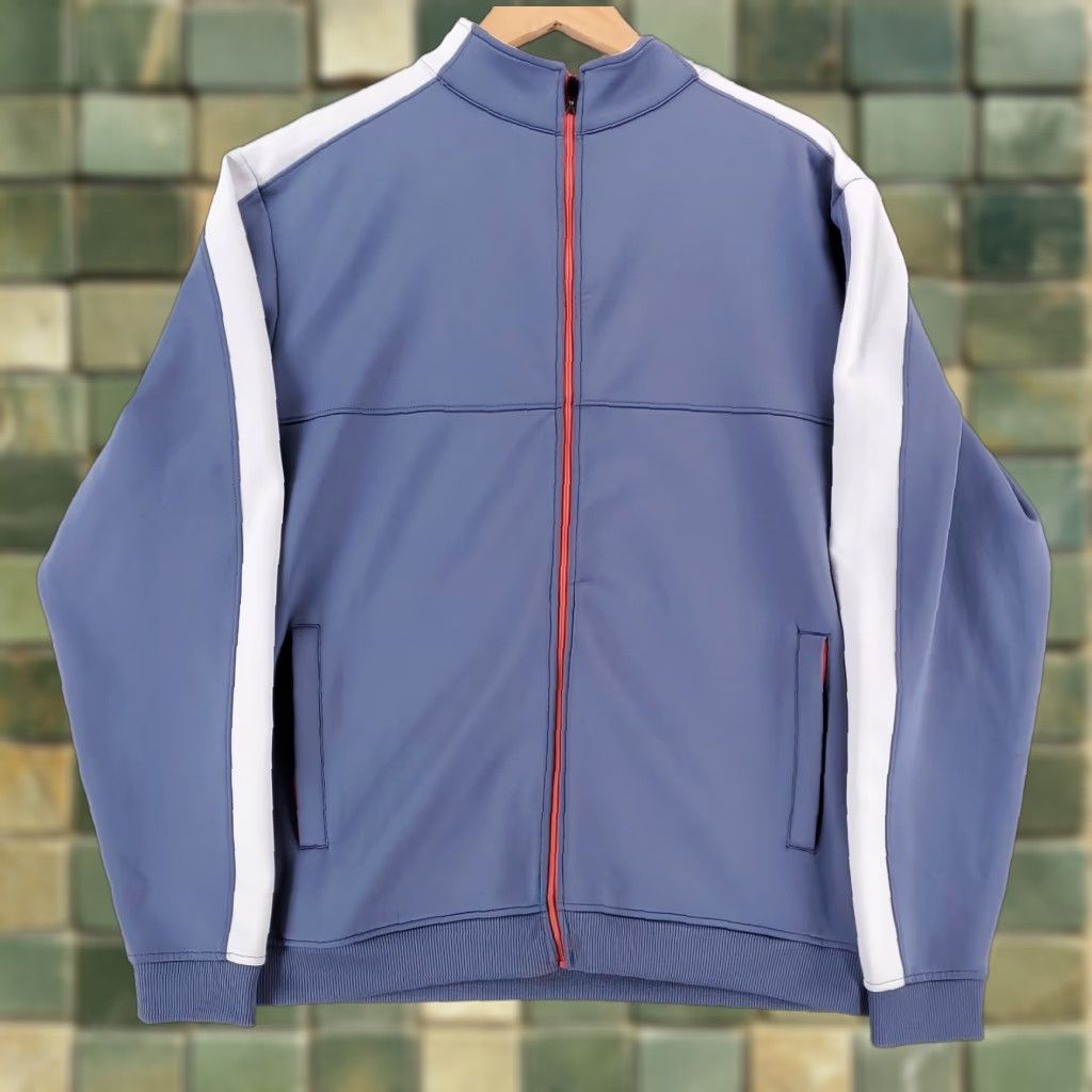 Footjoy FootJoy FJ Full Zip Jacket Blue Gray White Long Sleeve Performance Golf Mens L Windbreaker Size US L / EU 52-54 / 3 - 1 Thumbnail