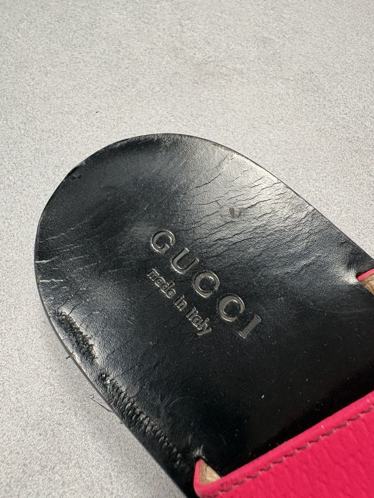 Gucci Gucci GG Marmont Thong Double G Leather Sandals Pink 36 Size US 6 / IT 36 - 7 Thumbnail