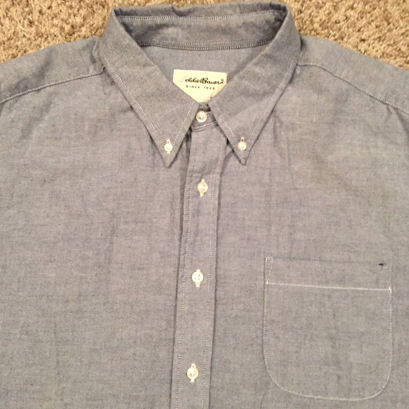 Eddie Bauer Eddie Bauer Shirt Mens XL Blue Long Sleeve Button-Up Regular Cotton Collared Button-Front Mens XL Blue Eddie Bauer Shirt Size US XL / EU 56 / 4 - 3 Thumbnail