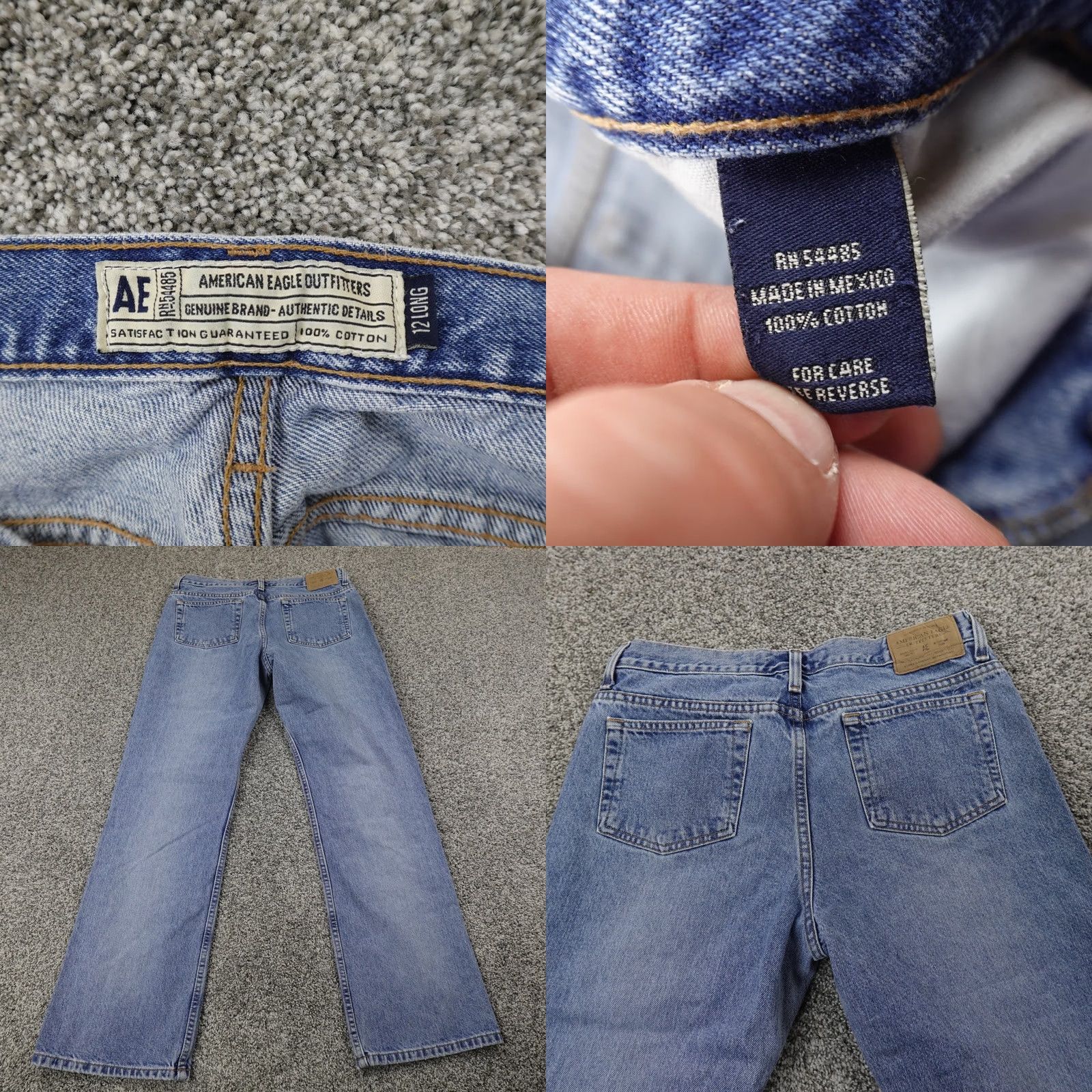 American Eagle Outfitters VTG American Eagle Jeans Womens 12 Dark Blue Denim High Rise Boot 90s Y2K Jeans Womens 12 Tall Blue 5-Pocket Design Mens? Size 34" / US 12 / IT 48 - 8 Thumbnail