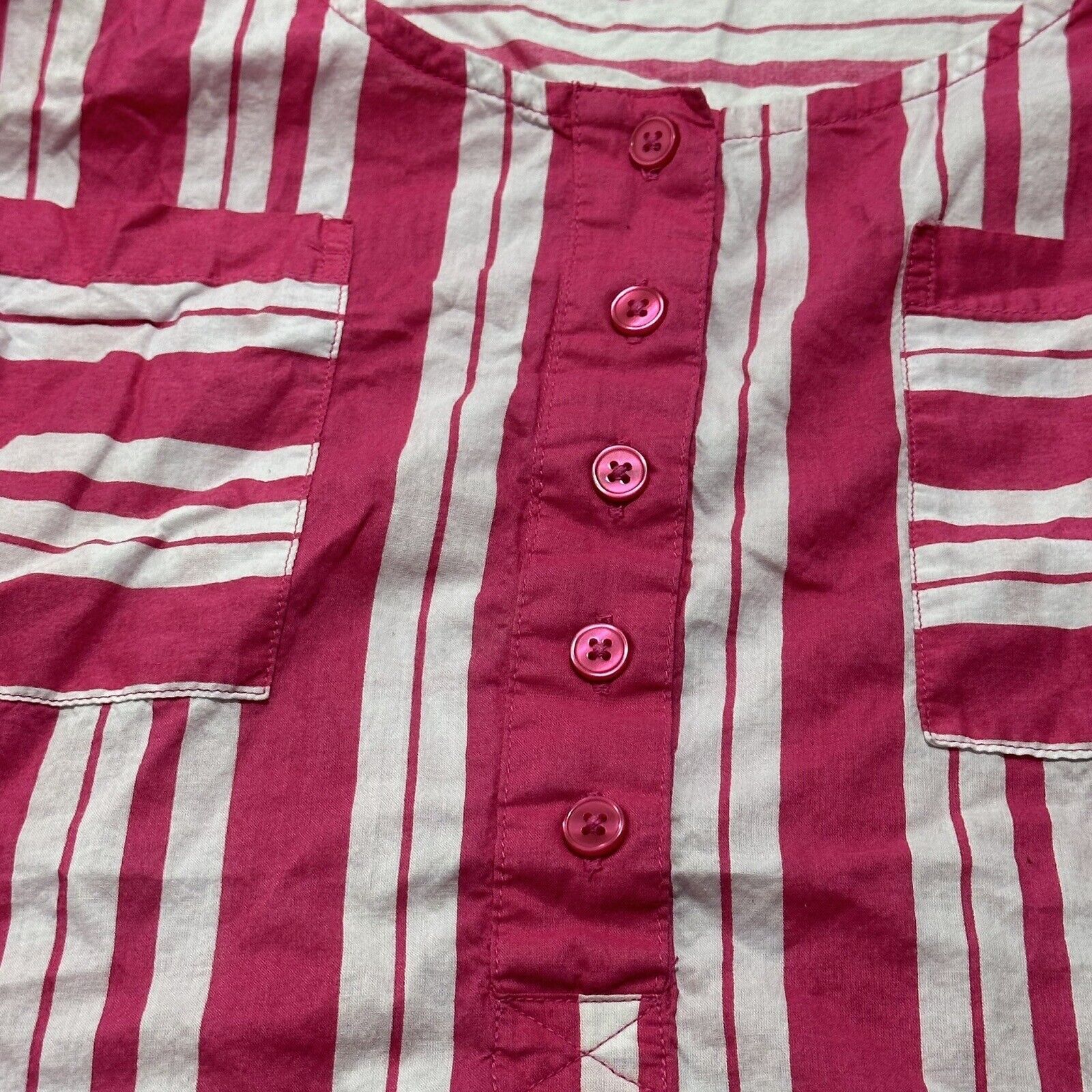 Other Woman Within 1X Sleeveless Pink Stripe Blouse Button Top Size XL / US 12-14 / IT 48-50 - 7 Thumbnail