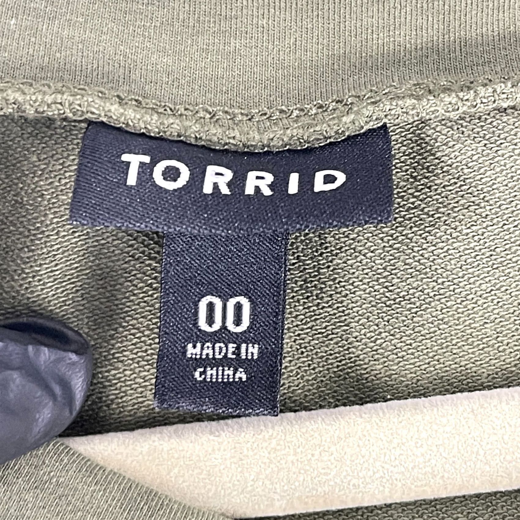 Torrid Torrid Olive Green Ruffled Knit Sweatshirt Cold Shoulder Dress Womens Size 10 Size L / US 10 / IT 46 - 7 Thumbnail