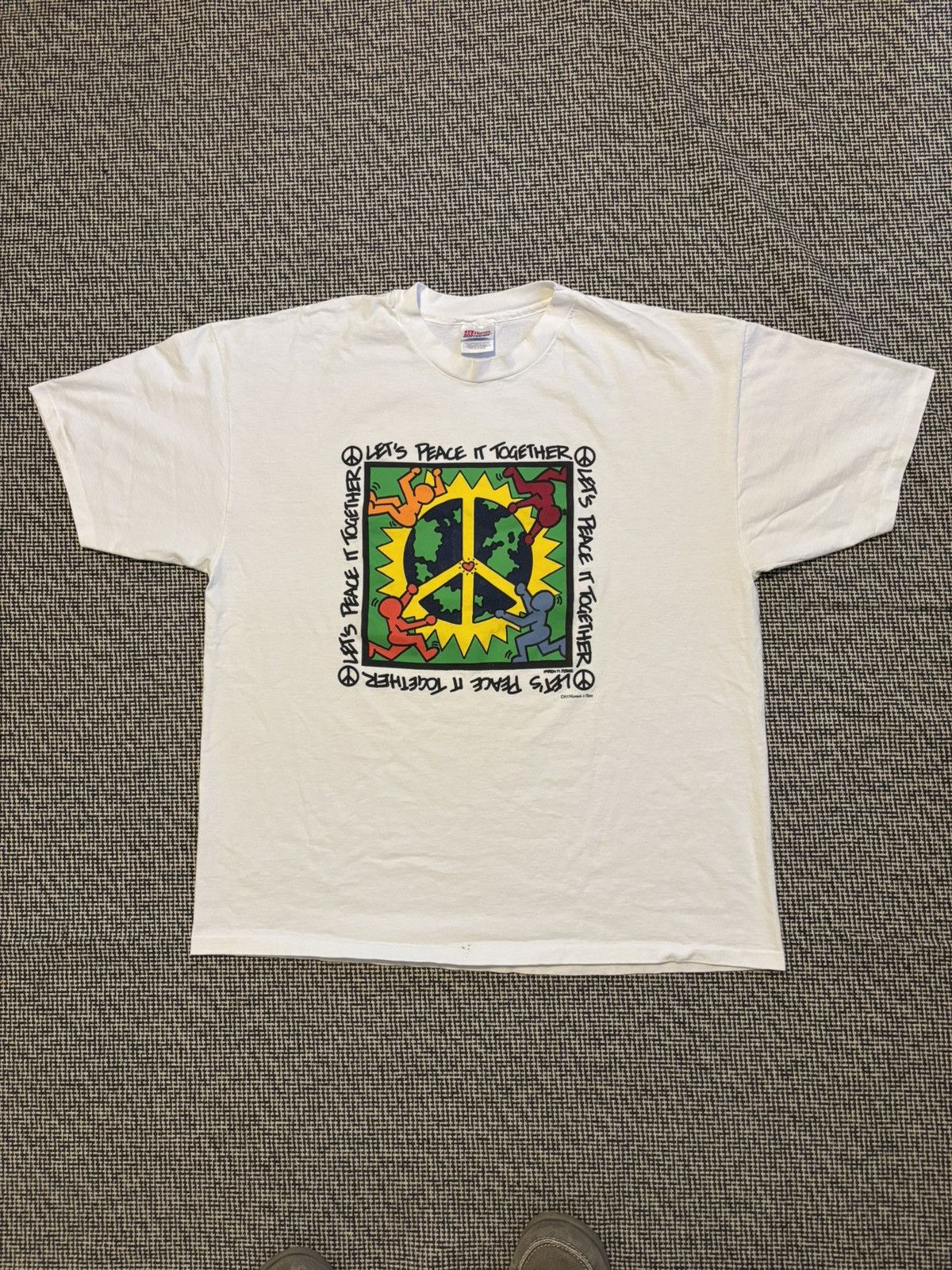 Vintage Vintage 1993 Lets make peace together t-shirt Size US XXL / EU 58 / 5 - 1 Thumbnail