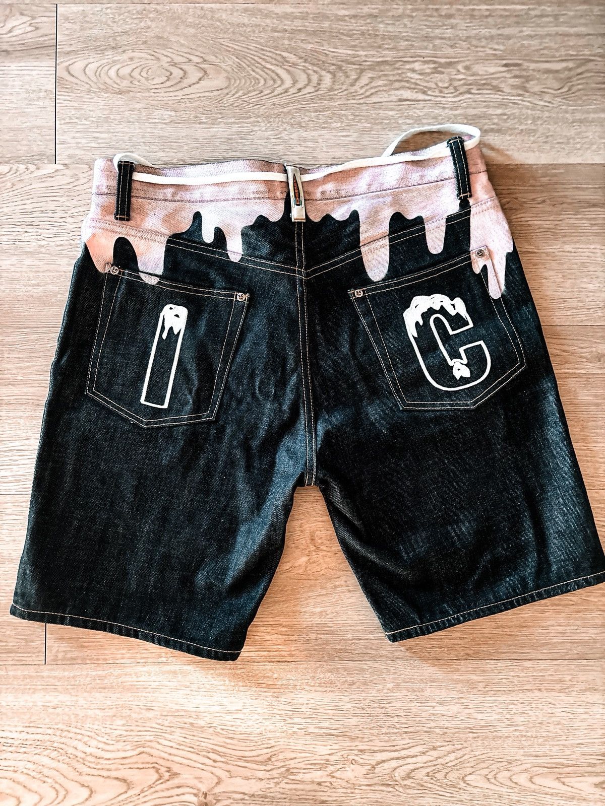 Billionaire Boys Club Ice Cream Melting Raw Denim Shorts Size US 30 / EU 46 - 3 Thumbnail
