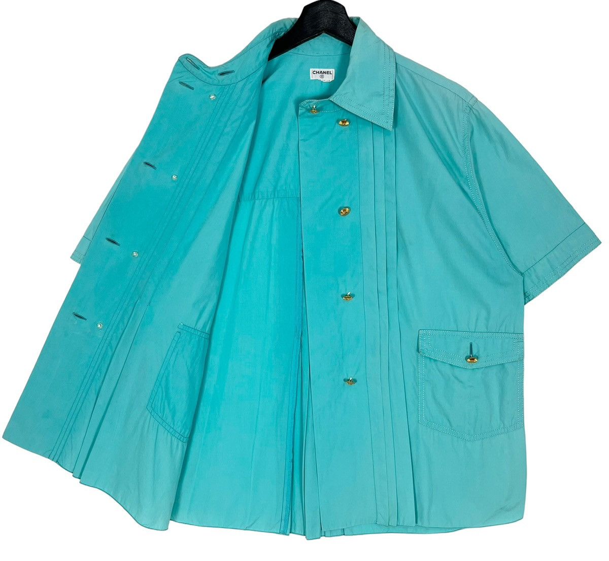Chanel × Vintage Vintage Chanel Pleated Short Sleeve Women Light Jacket Size L / US 10 / IT 46 - 8 Thumbnail