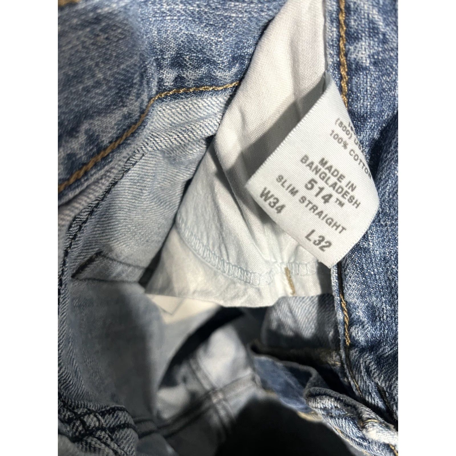 Levi's Levi's 514 Jeans Slim Straight Denim 34x32 Jeans Men Regular 514 Model 90s Logo Comfort Blue Denim 500 Series Size US 34 / EU 50 - 6 Thumbnail