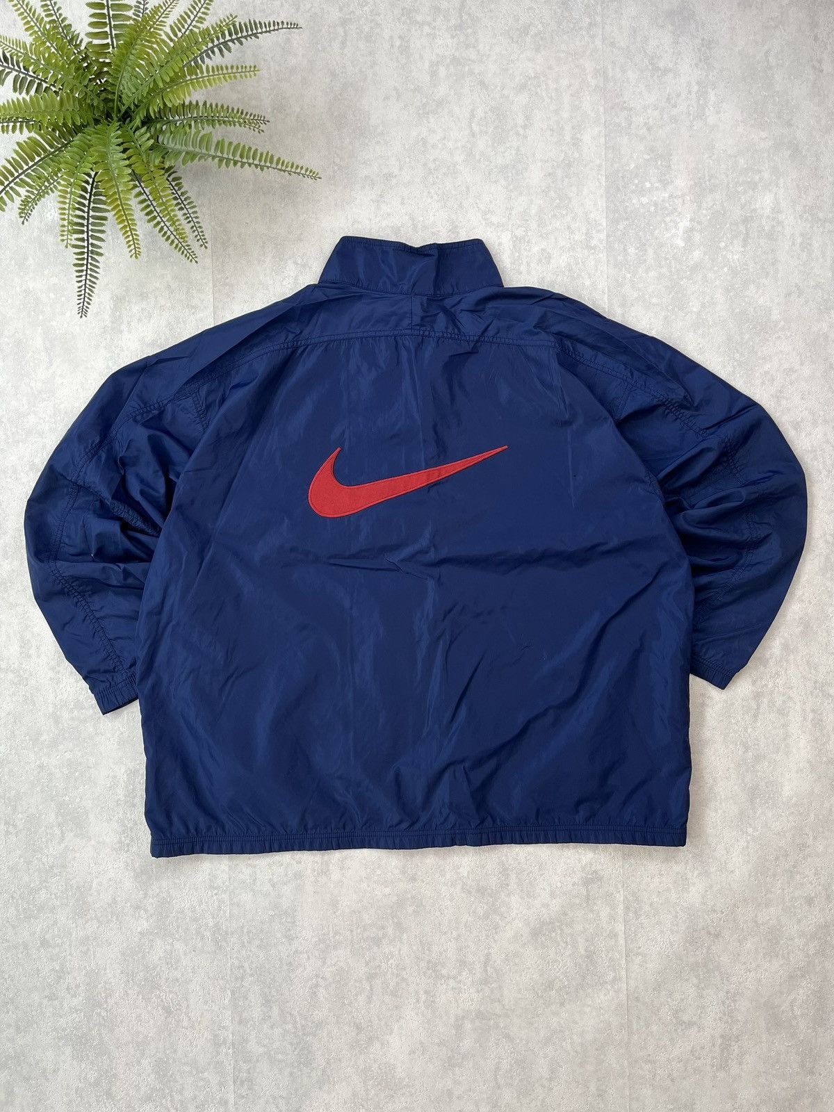 Nike × Vintage 90s Nike Double Swoosh Vintage Y2K Oversized Nylon Jacket Size US XL / EU 56 / 4 - 1 Thumbnail