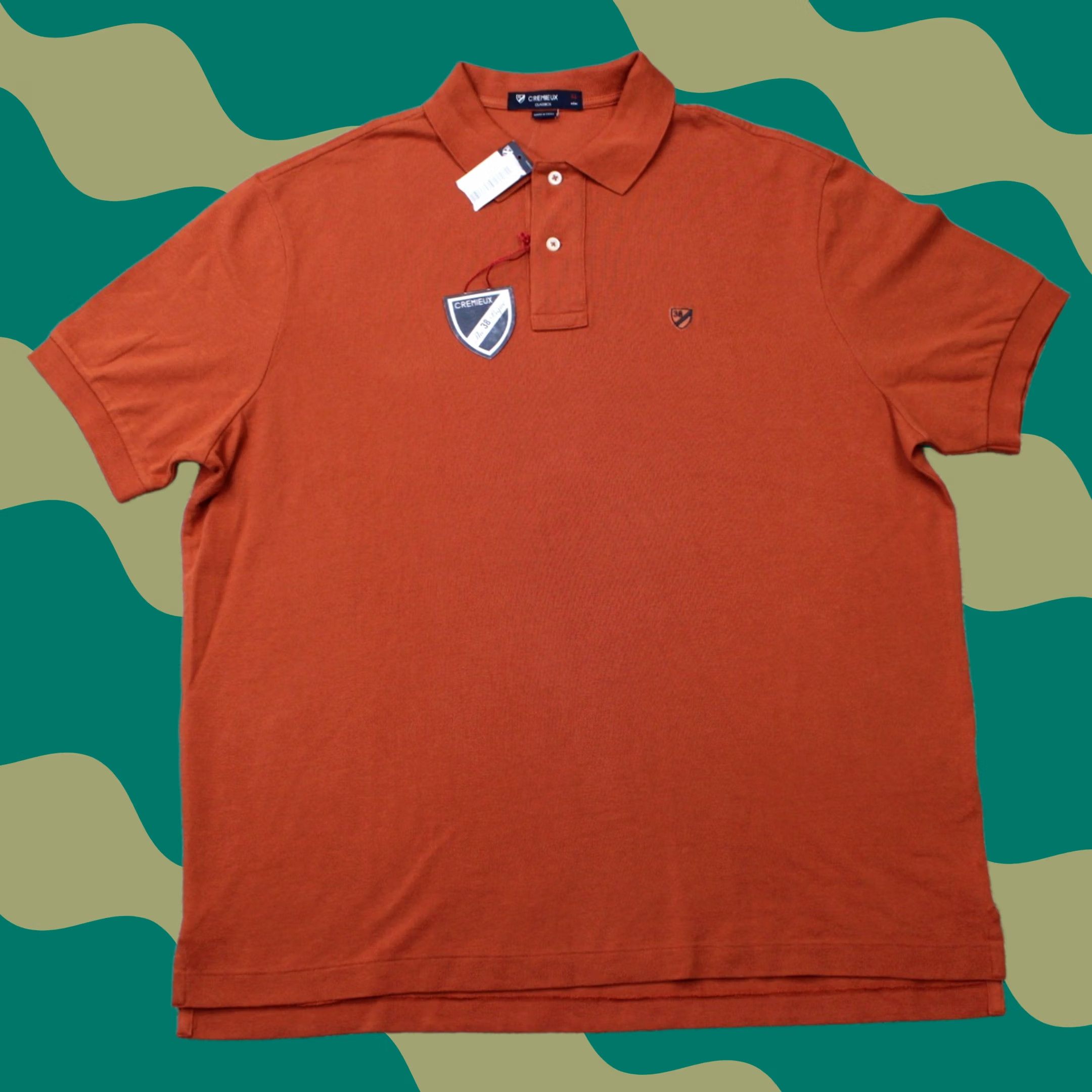 Cremieux Cremieux Classics Polo Shirt Mens XL Orange NWT 100% Cotton S/S Pique Short Sleeve Button-Down Casual Sportsman Style Comfort Fit Size US XL / EU 56 / 4 - 1 Thumbnail