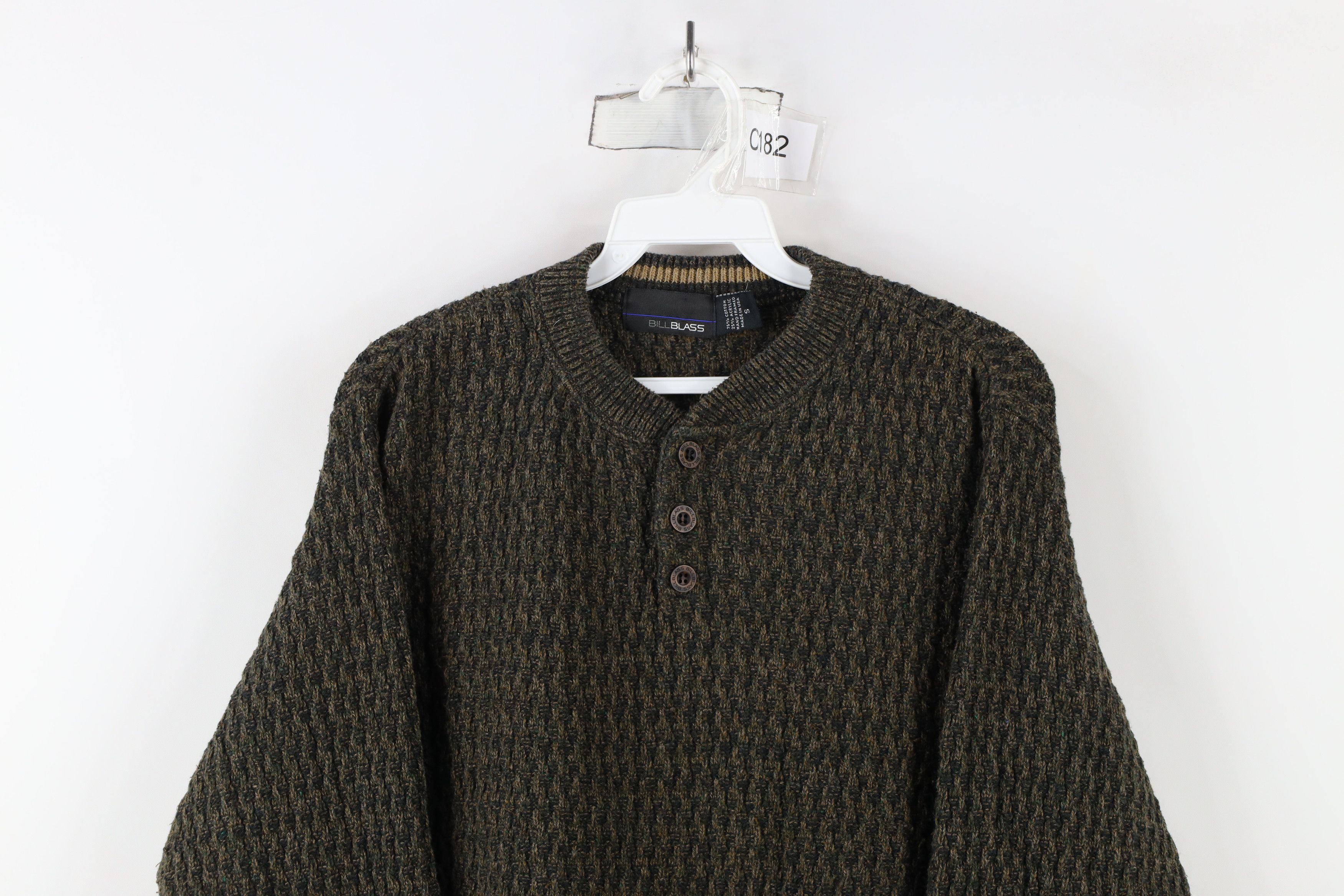 Vintage Vintage 90s Streetwear Weave Knit Henley Sweater USA Size US S / EU 44-46 / 1 - 2 Thumbnail