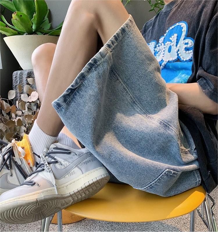 Japanese Brand × Jean Straight and versatile casual wide leg denim shorts Size US 30 / EU 46 - 4 Thumbnail