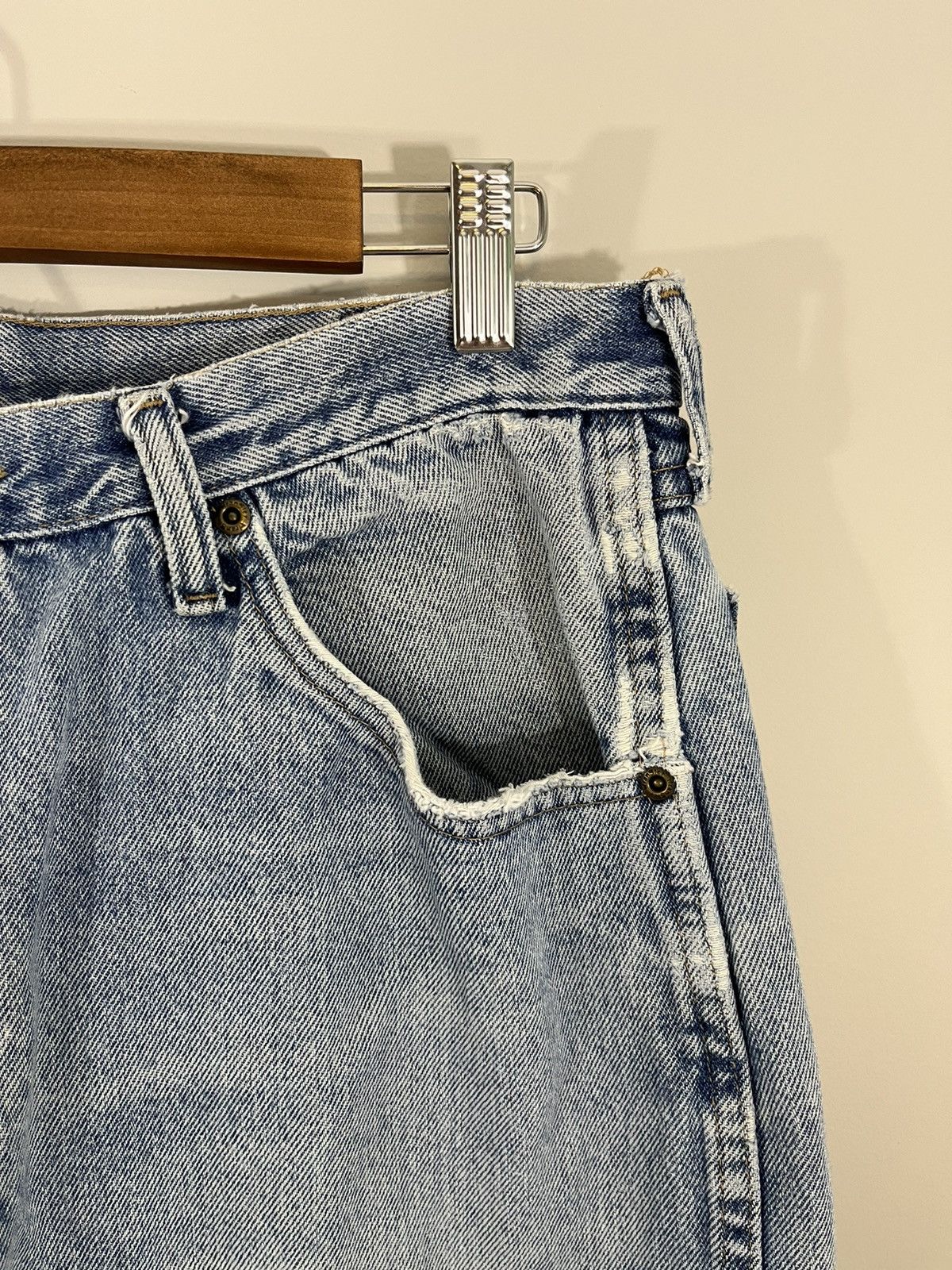 Vintage Thrashed Perfect Fade Light Wash Jeans Size US 36 / EU 52 - 4 Thumbnail