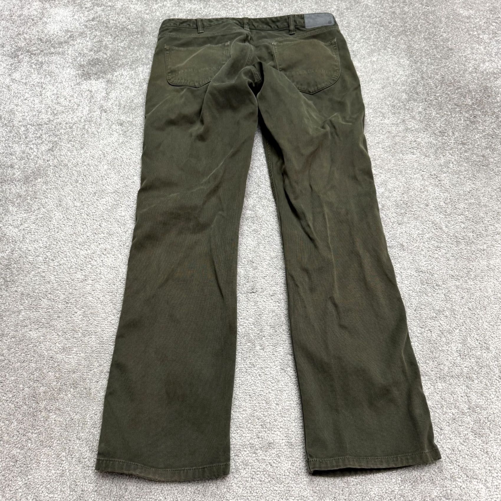 Bonobos Bonobos Slim Fit Straight Leg Chino Pants Mens 35x34 Dark Green Cotton Casual Size US 35 - 2 Thumbnail