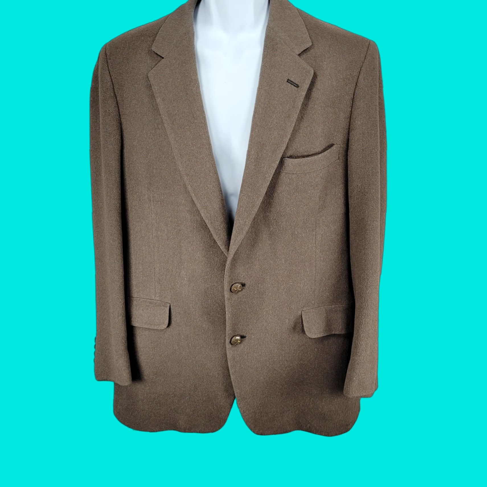Vintage VTG Limited Edition Clothes Sports Coat Jacket Notch Blazer Brown 2 Button Single-Breasted 42 Mens Size 42R - 1 Thumbnail