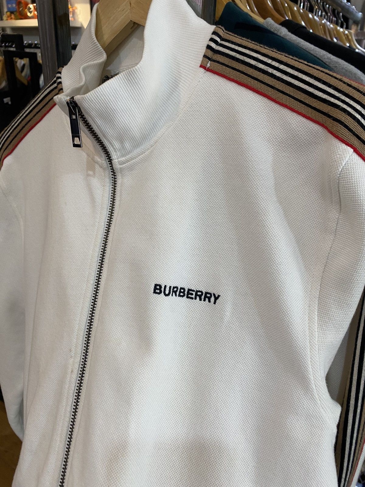 Burberry × Vintage VTG Sweater Burberry Nova Check Stripes Made in England 🔥 Size US XXL / EU 58 / 5 - 6 Thumbnail