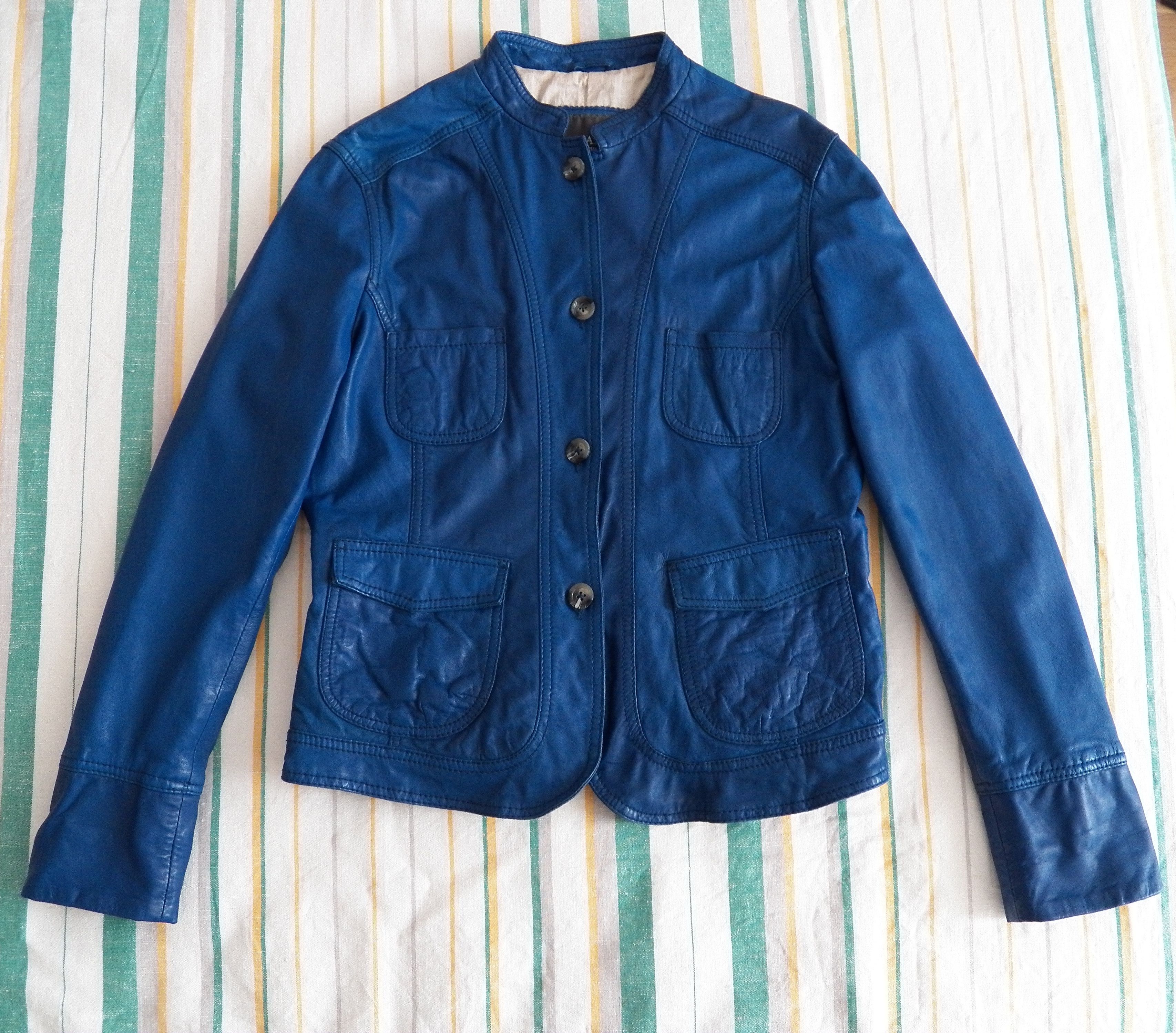 Other Leonardo Leather Button Up Designer Jacket Mandarin Collar Size XL / US 12-14 / IT 48-50 - 4 Thumbnail