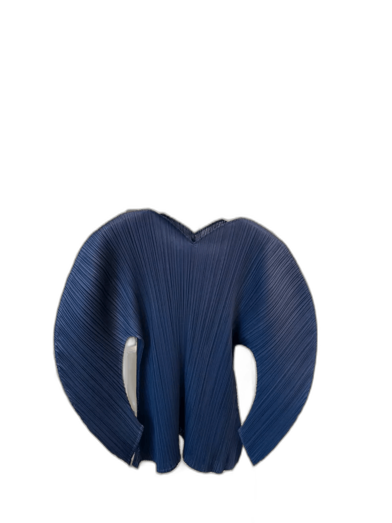 Issey Miyake Long Sleeve Top in Navy Blue-yf
