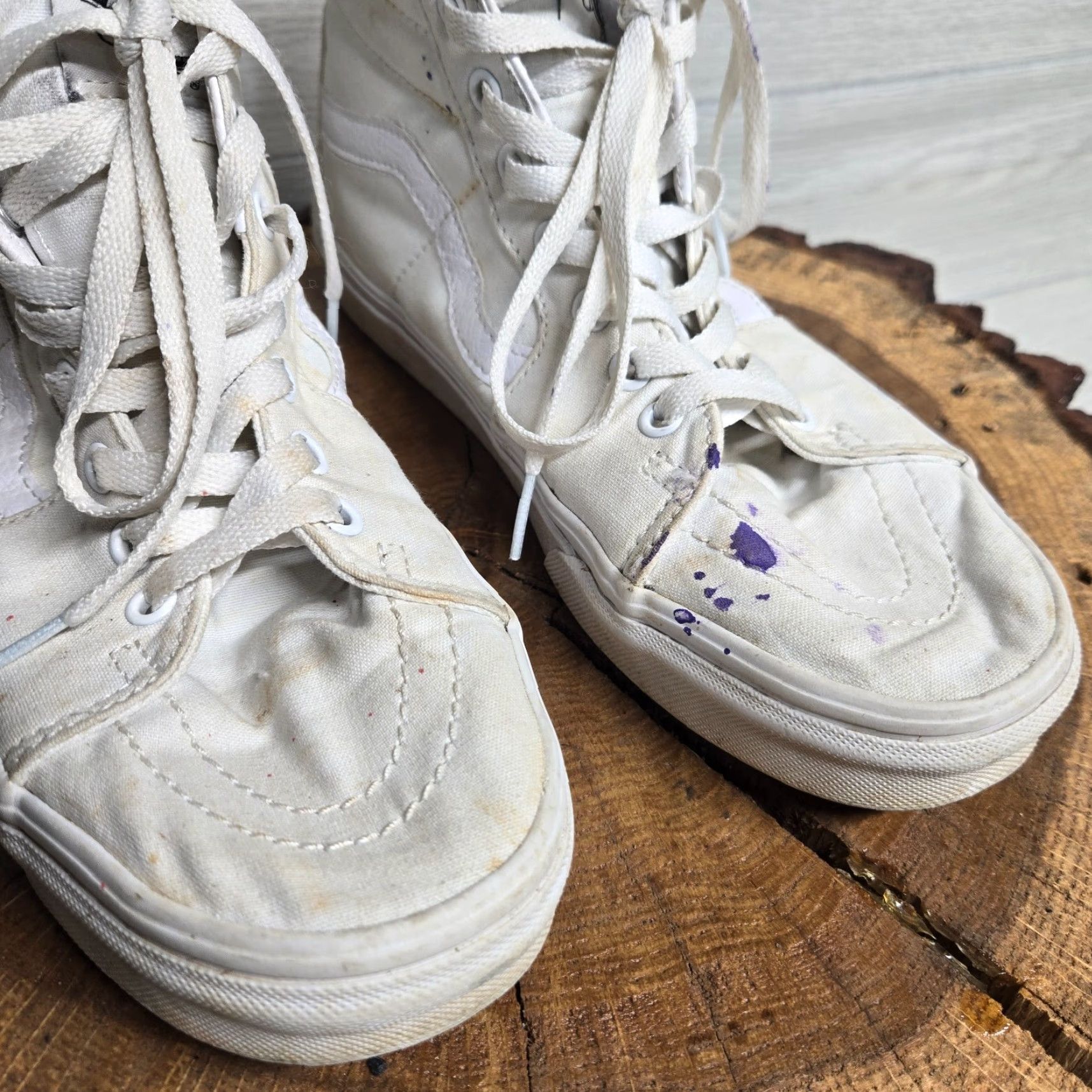 Vans VANS Sk8-Hi Solid White High Top Shoes Sneakers Men's 8 - Women's 9.5 Size L / US 10 / IT 46 - 4 Thumbnail
