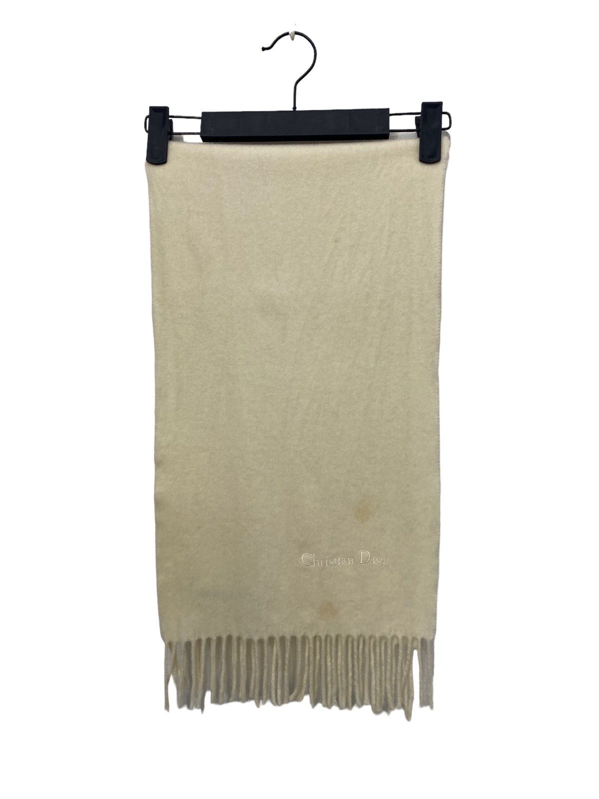 Vintage CHRISTIAN DIOR MONSIEUR Striped Muffler Scarf Shawl Fringes main image 1