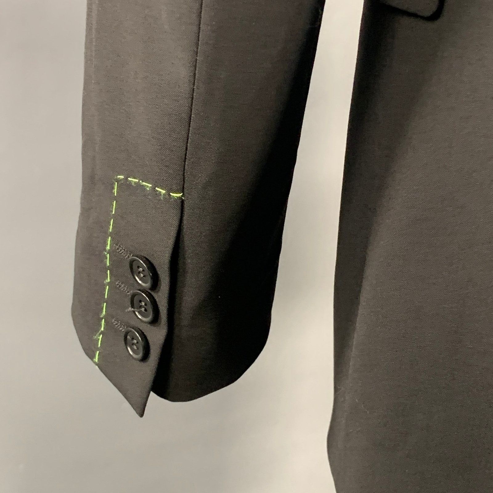 MSGM MSGM Size 34 Contrast Stitch Wool Notch Lapel Sport Coat Size 34R - 5 Thumbnail